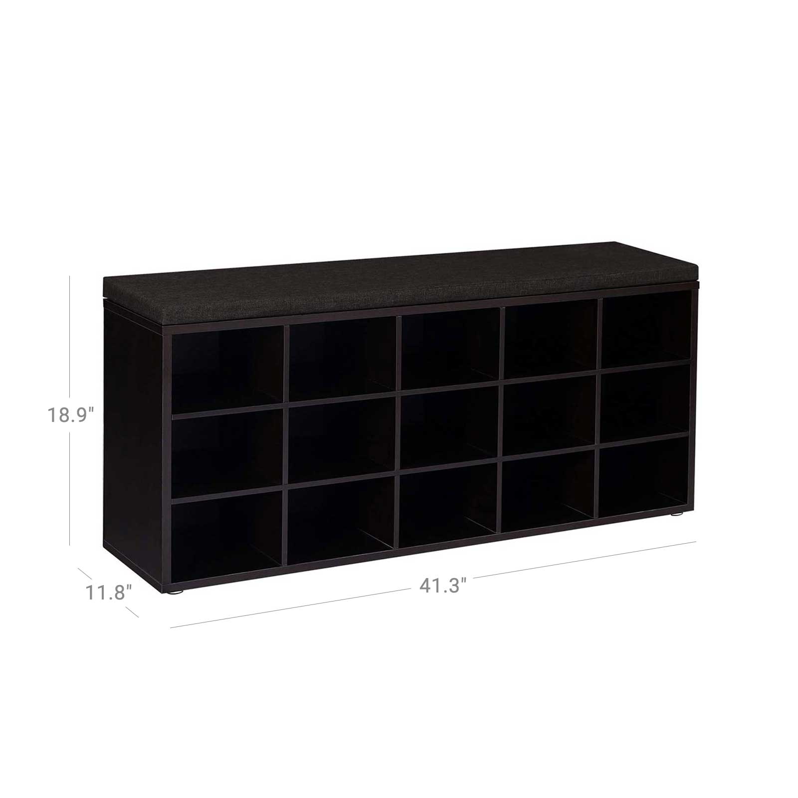 VASAGLE Black Storage Bench for Shoes