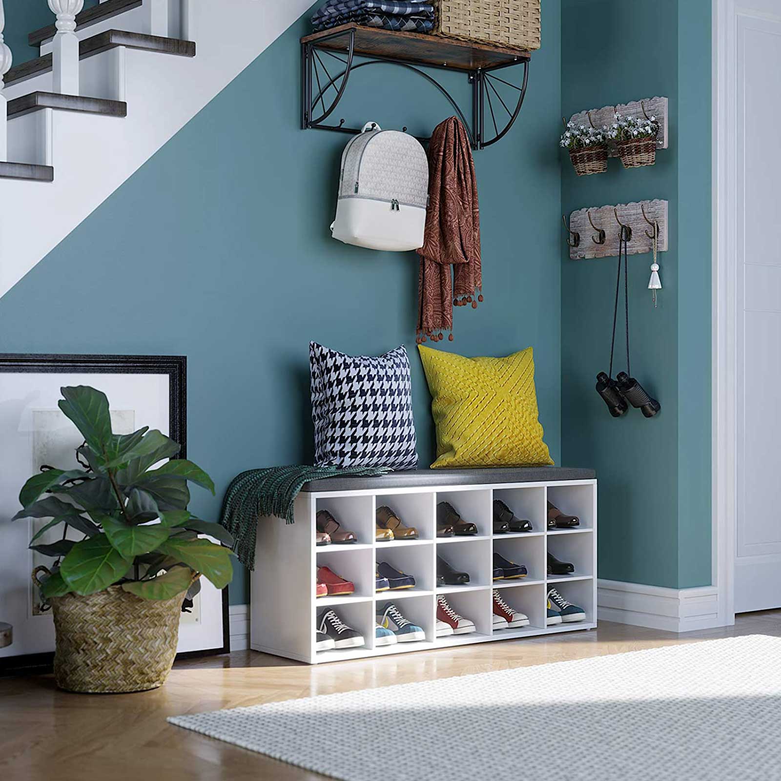 Wooden Shoe Storage Bench