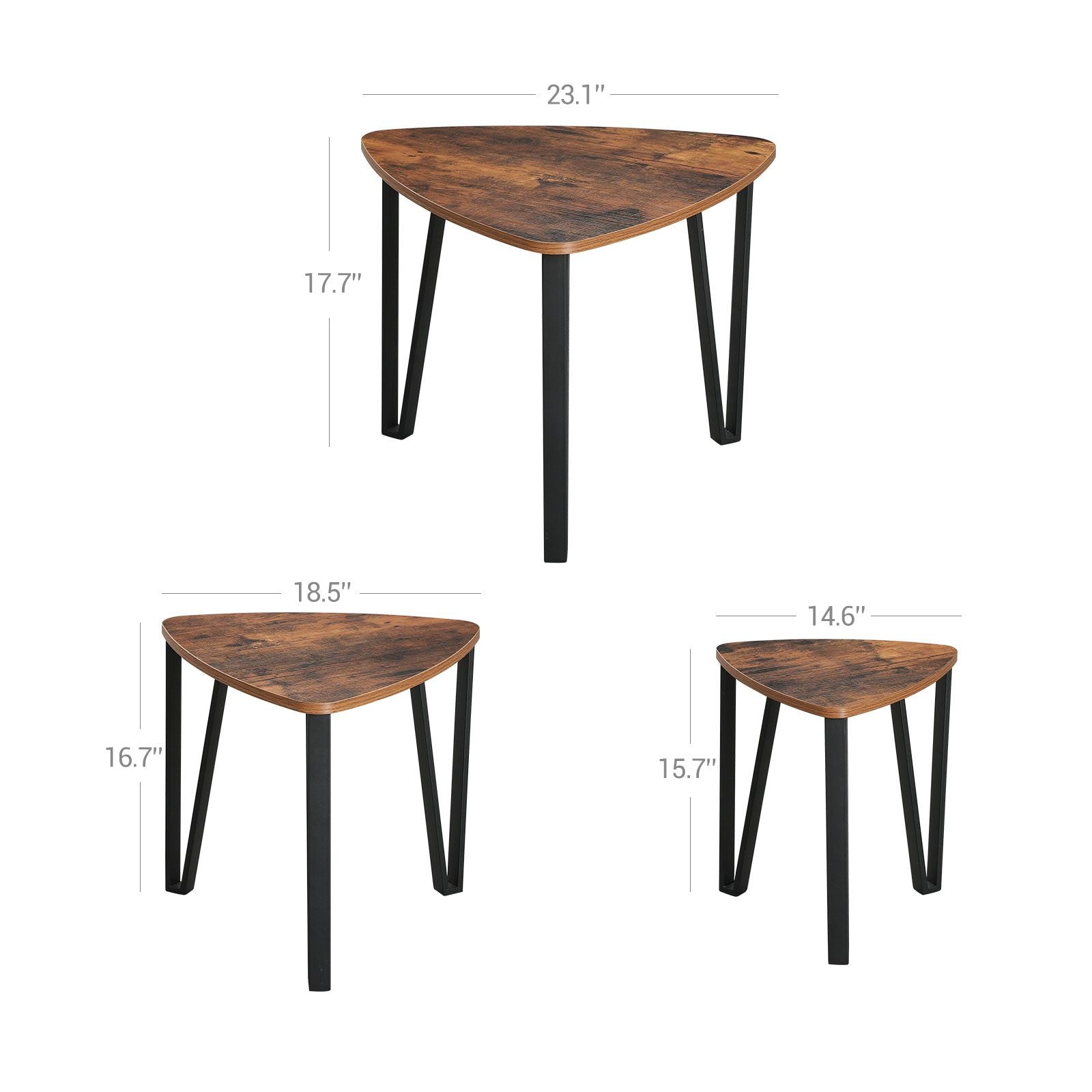 Set of 3 Industrial Nesting Coffee Table