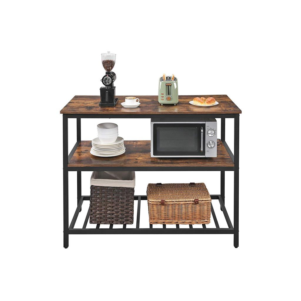 Kitchen Island with 3 Shelves