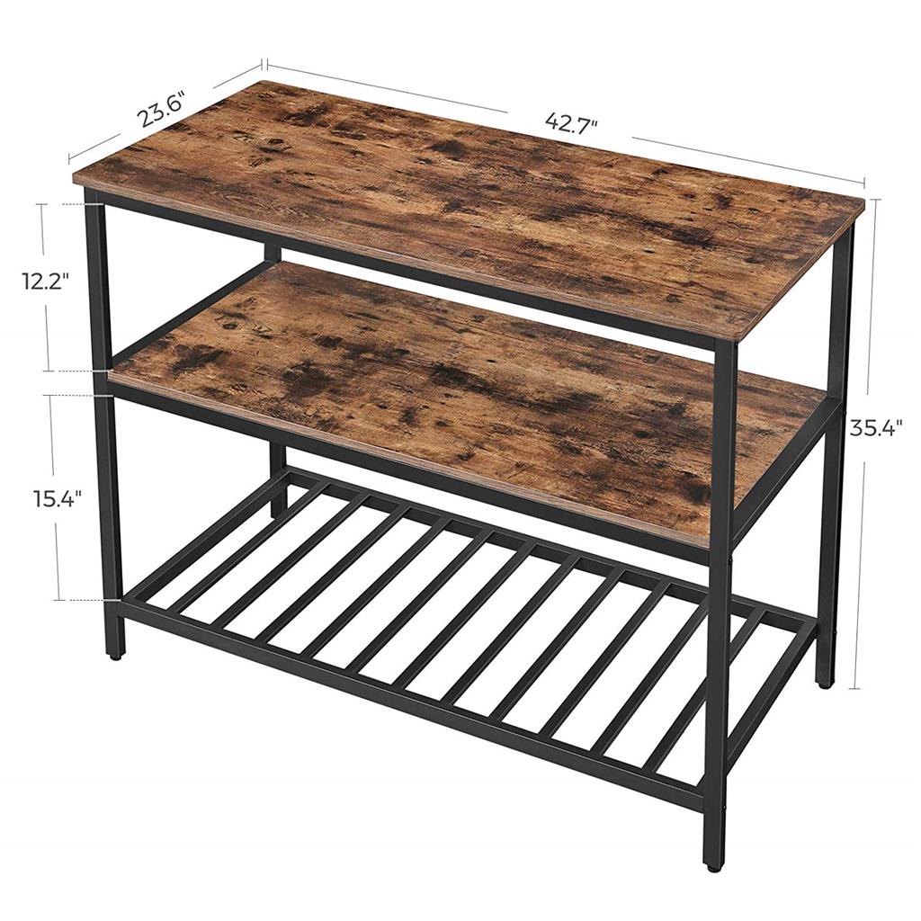 Kitchen Island with 3 Shelves