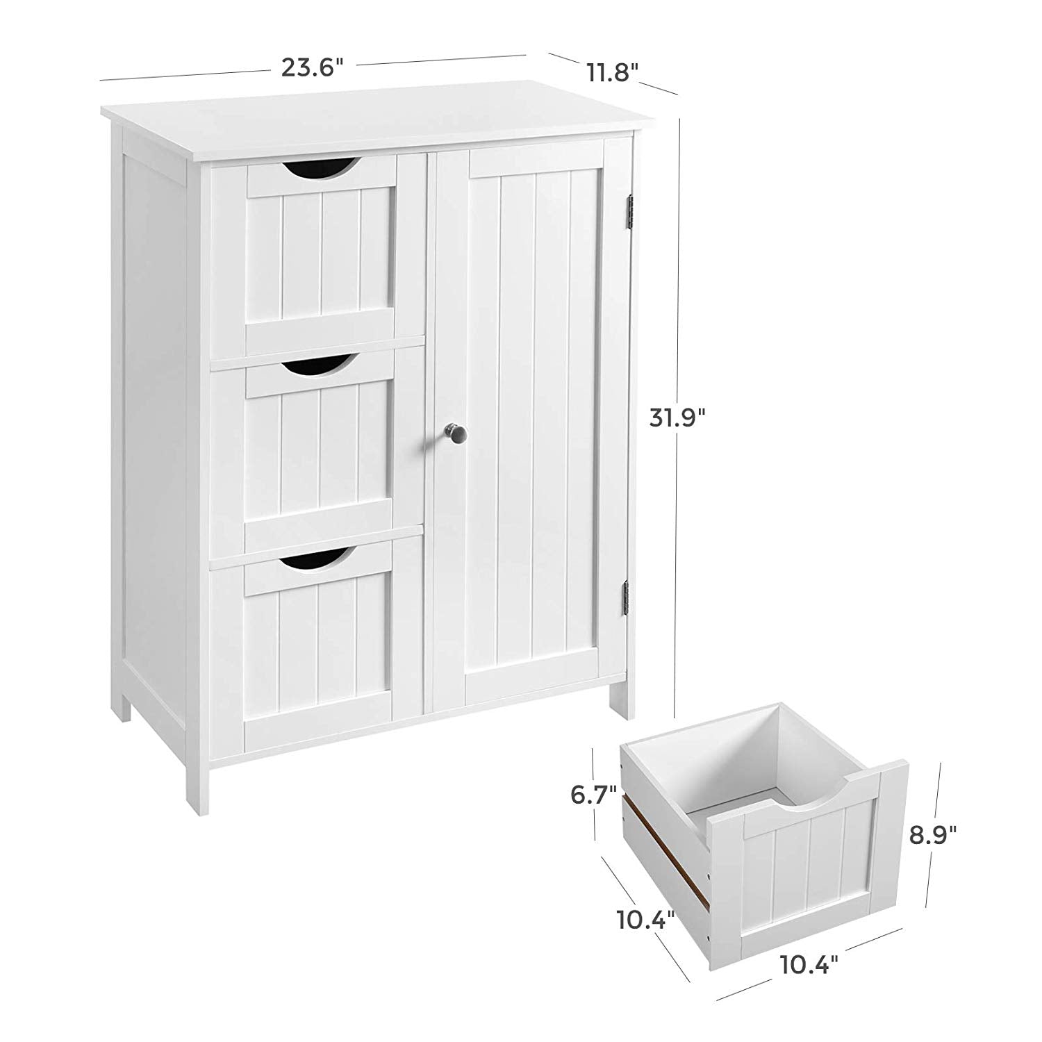 Bathroom Cabinet with 3 Large Drawers