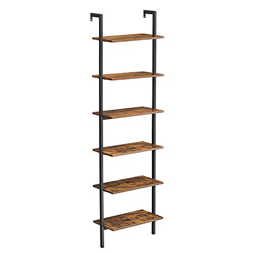 6-Tier Wall-mounted Ladder Bookshelf