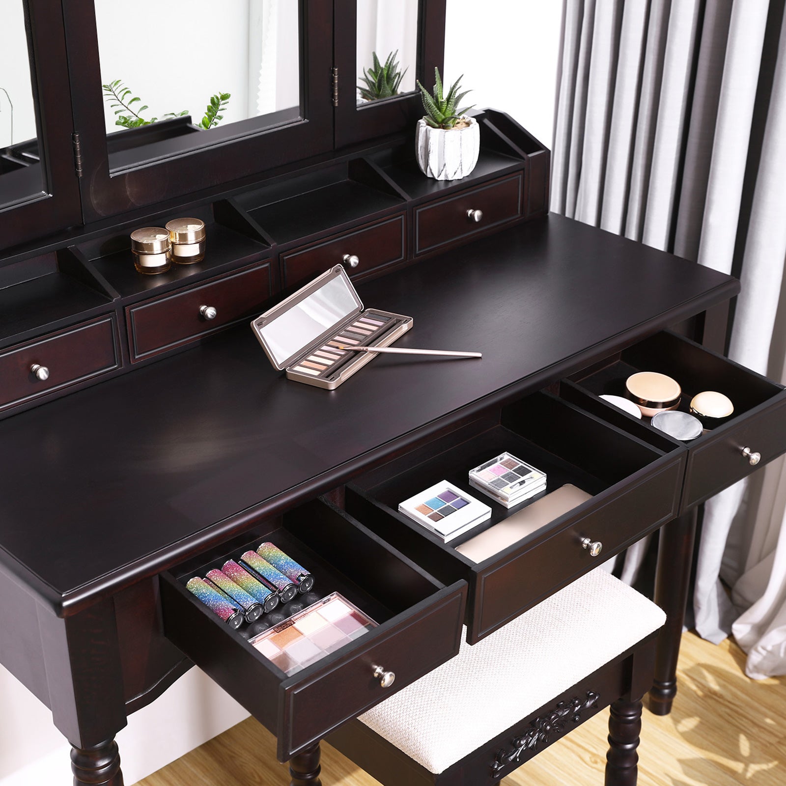 Makeup Vanity Set with 7 Drawers