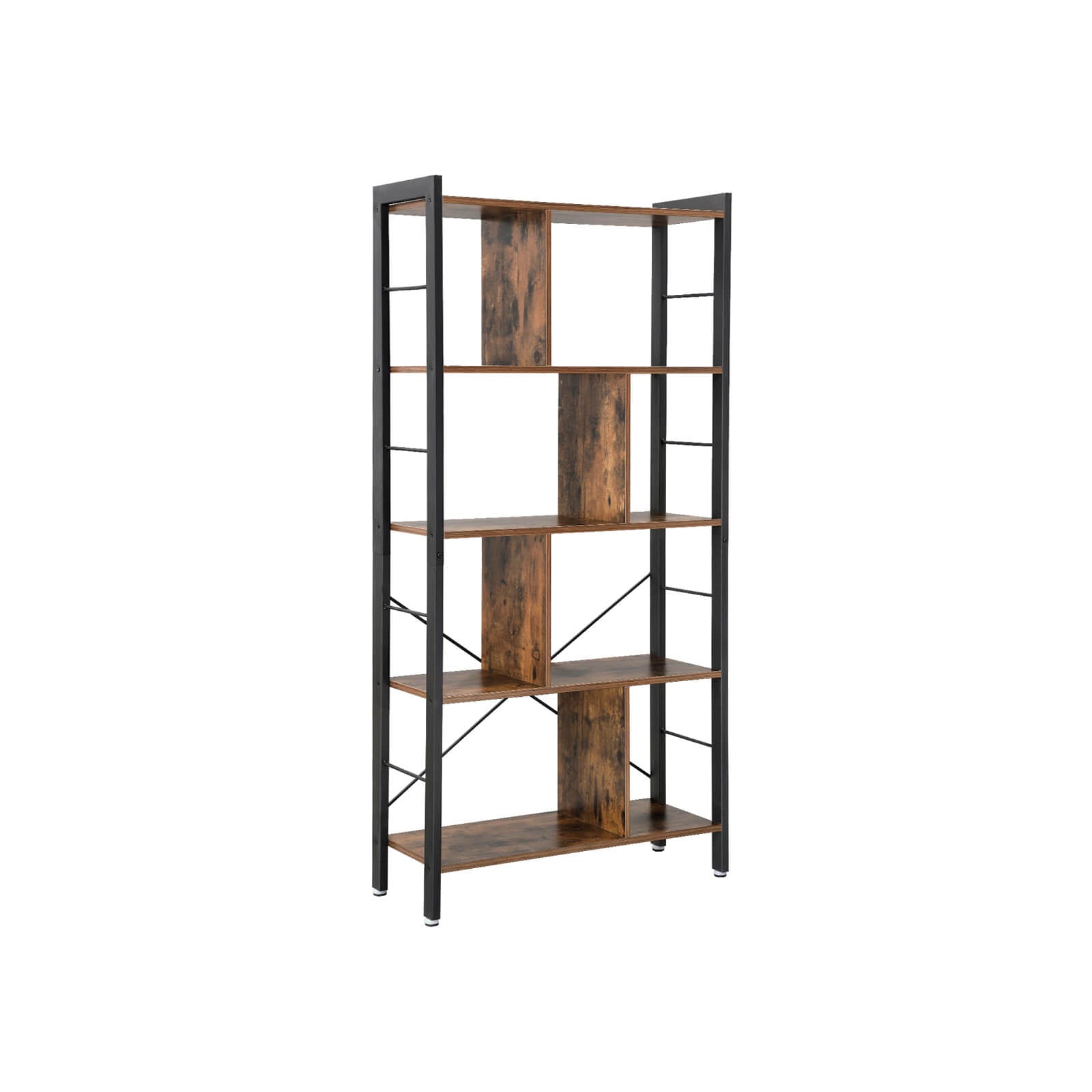 4-Tier Industrial Bookshelf