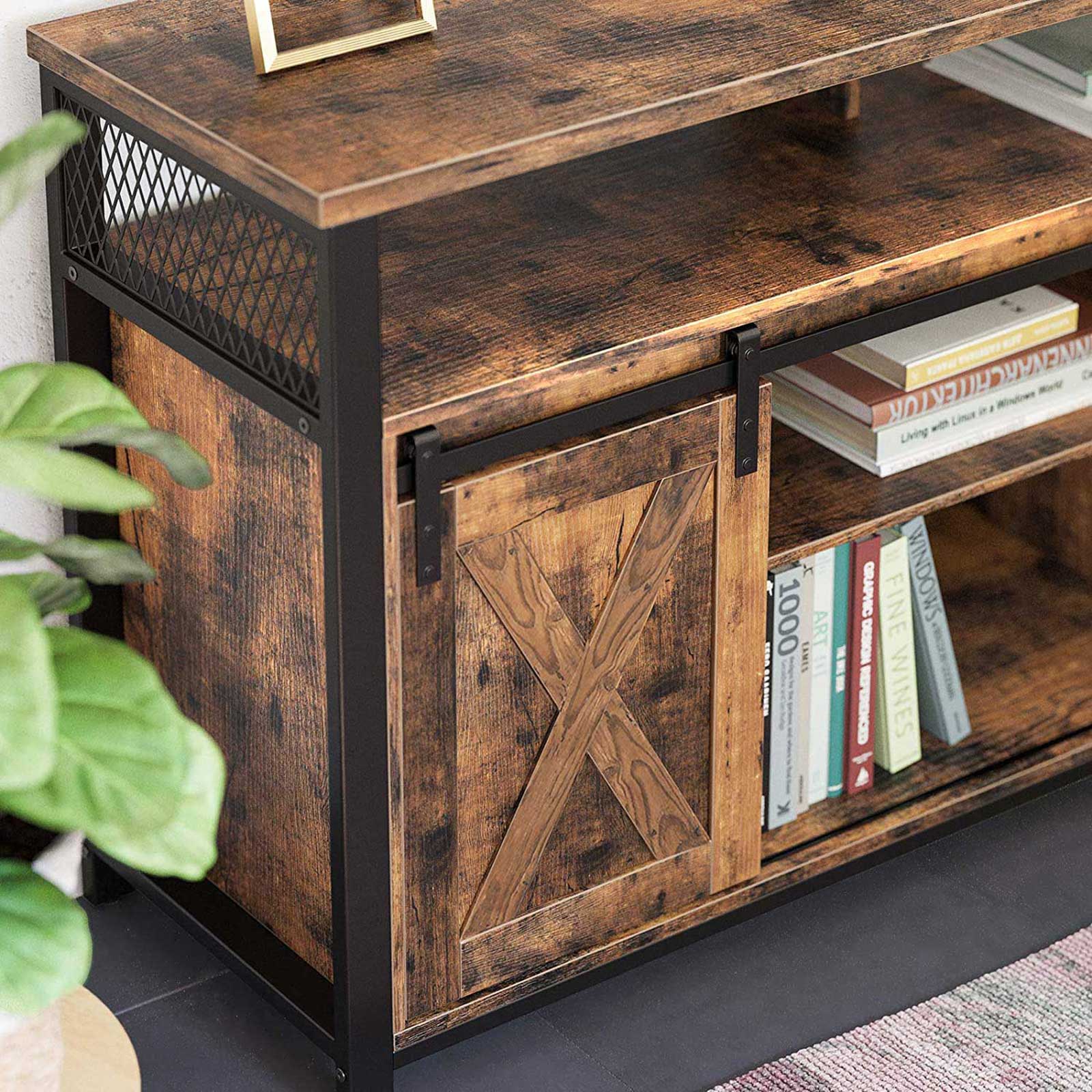 TV Cabinet with Sliding Barn Doors