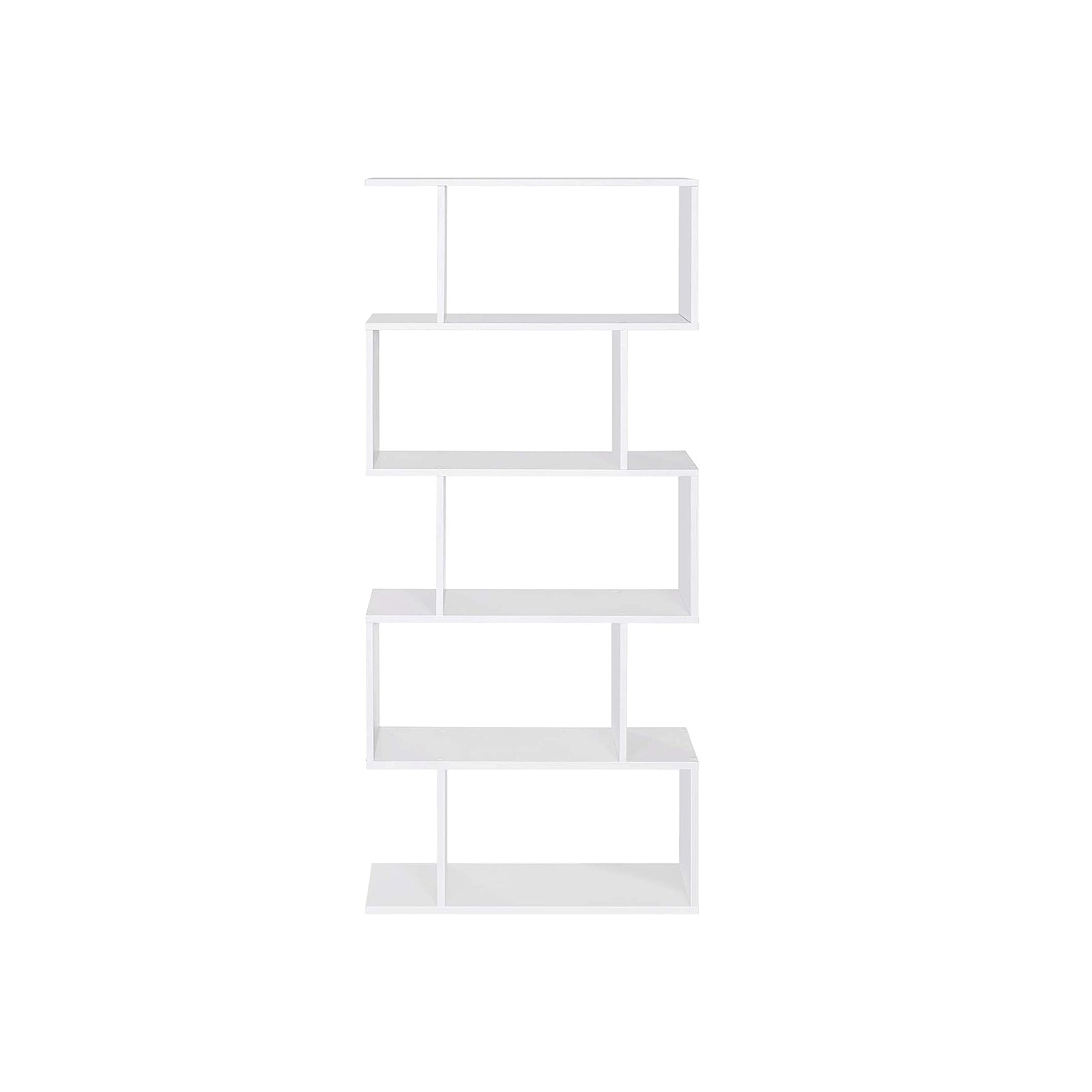 Wooden 5-Tier White Bookcase