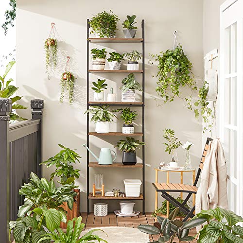 6-Tier Wall-mounted Ladder Bookshelf