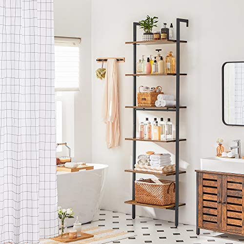 6-Tier Wall-mounted Ladder Bookshelf