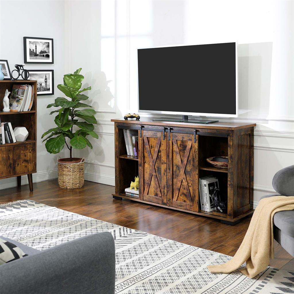 TV Stand Entertainment Center with Barn Door