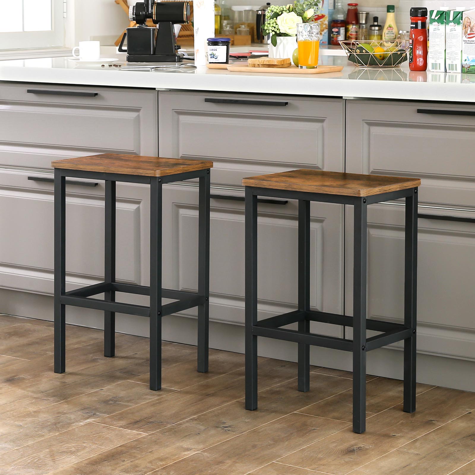 Set of 2 Kitchen Breakfast Bar Stools