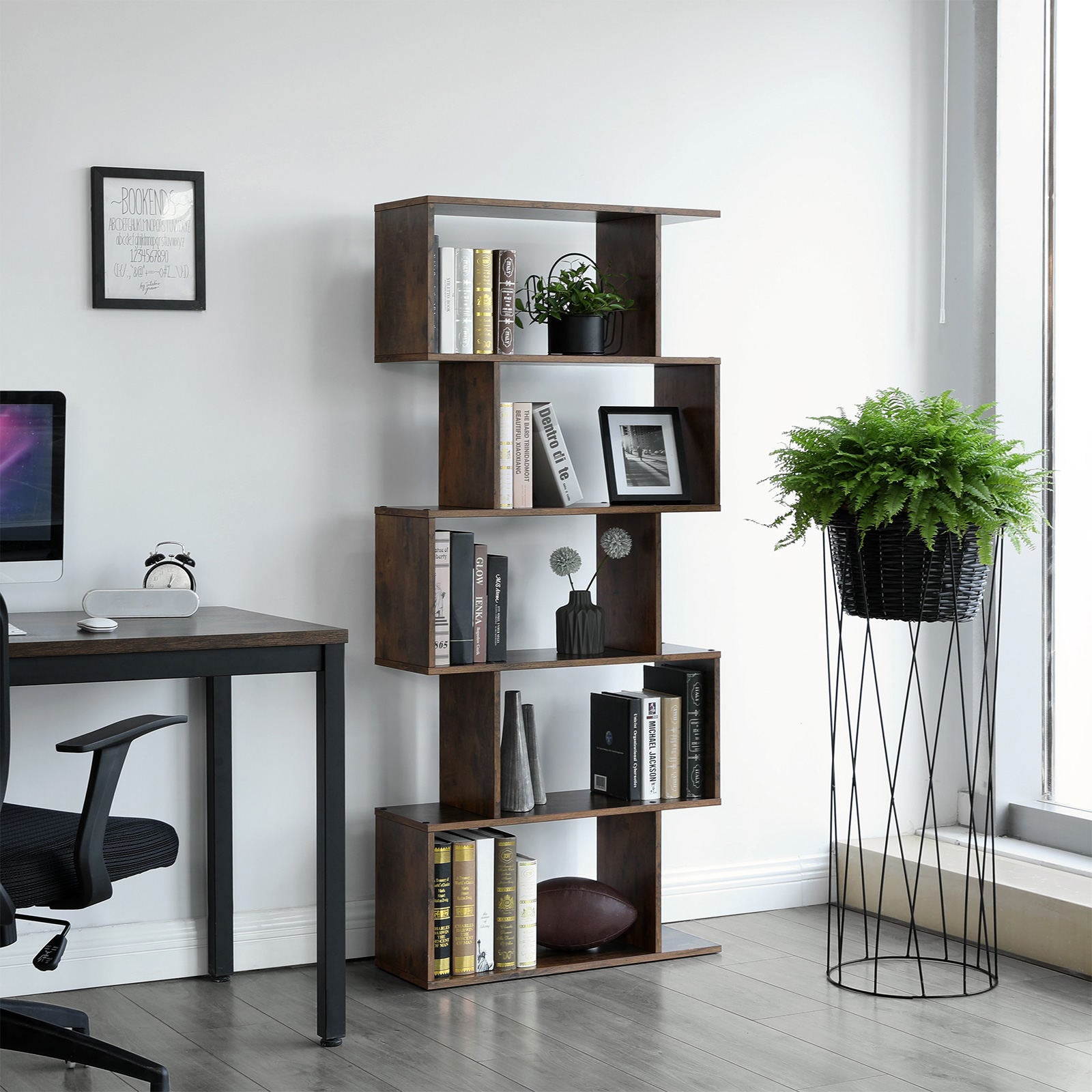 Wooden Bookcase Display Shelf