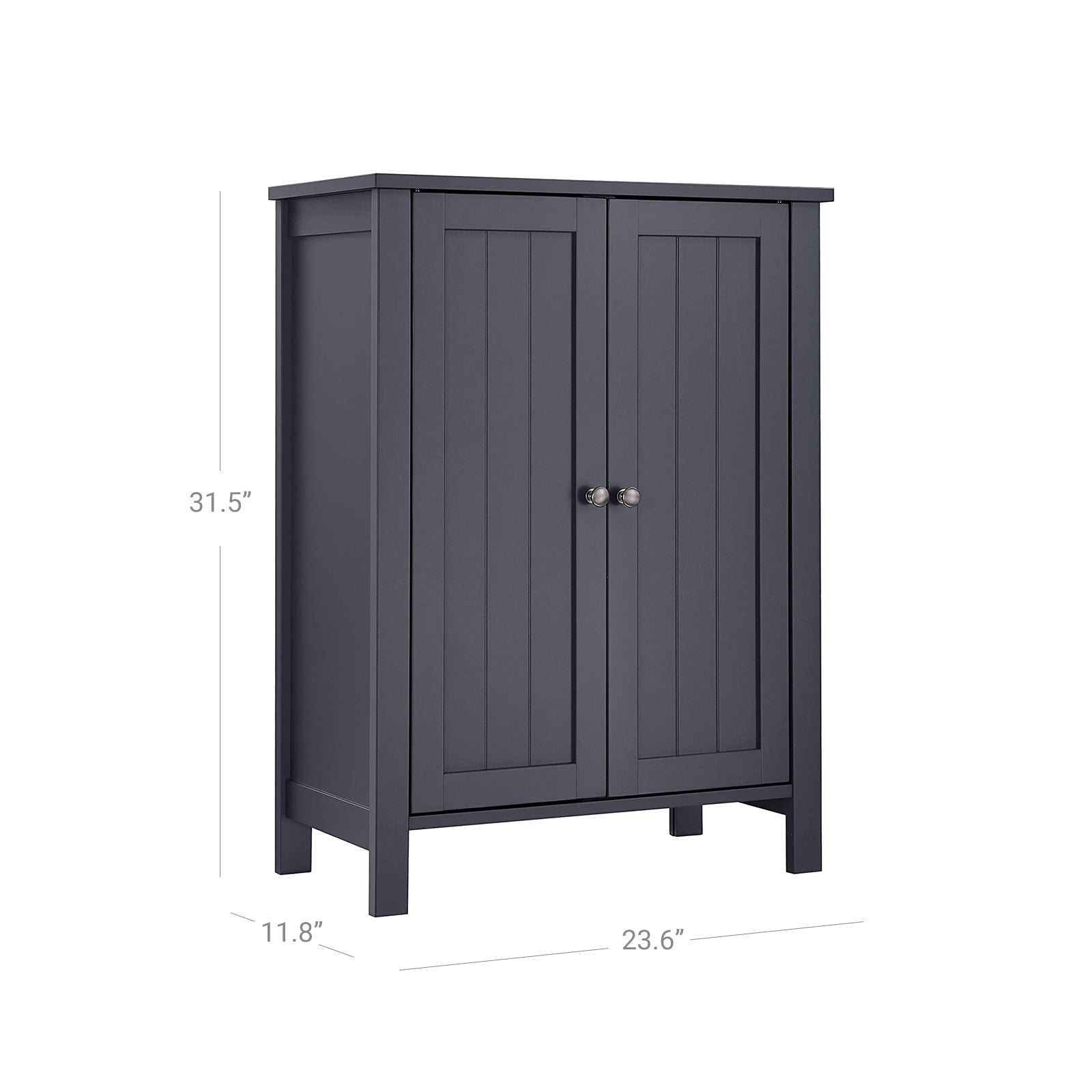 Bathroom Floor Storage Cabinet with Double Door Adjustable Shelf