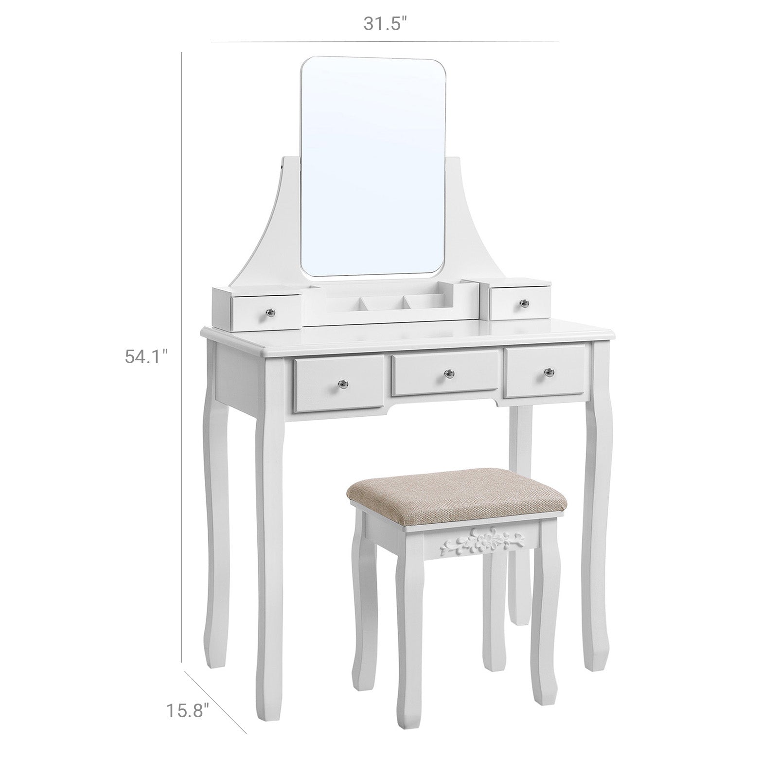 Frameless Mirror Vanity Set