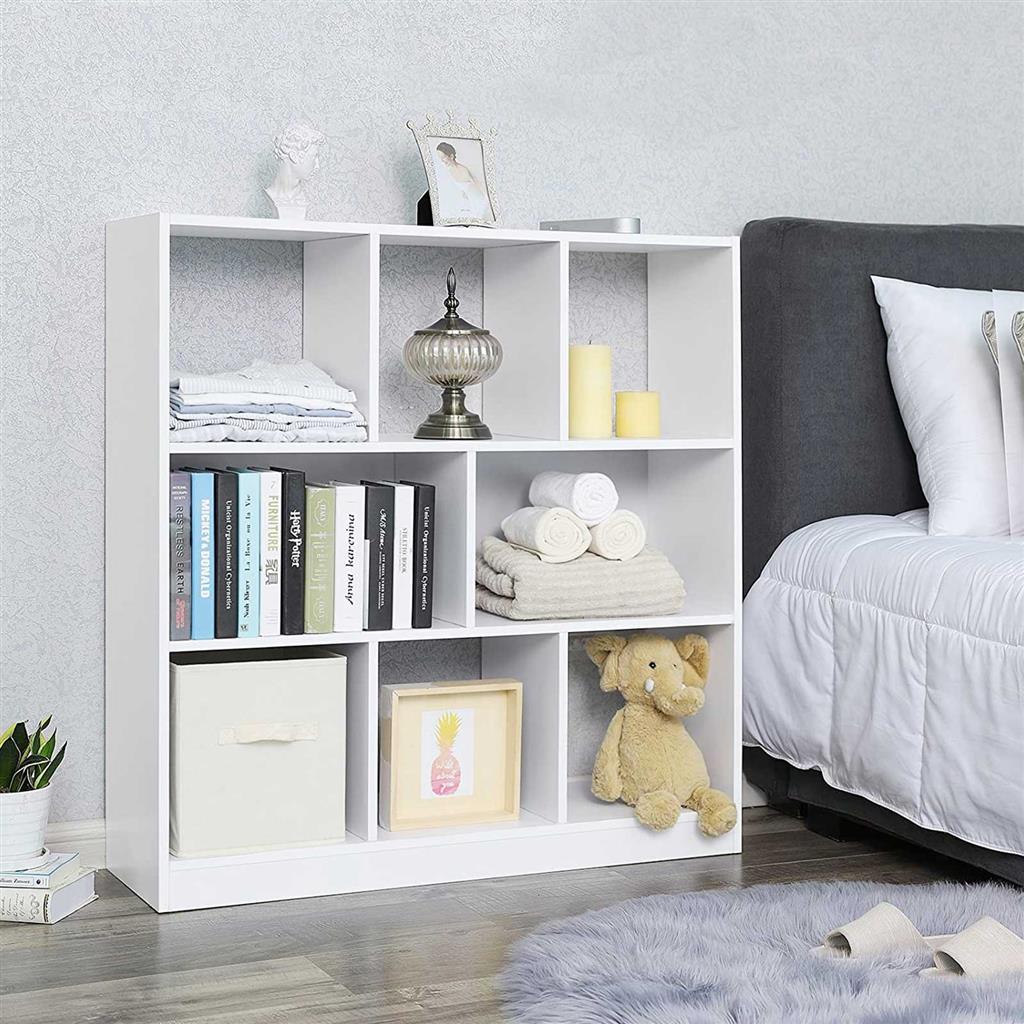 Wooden Bookcase with Open Shelves