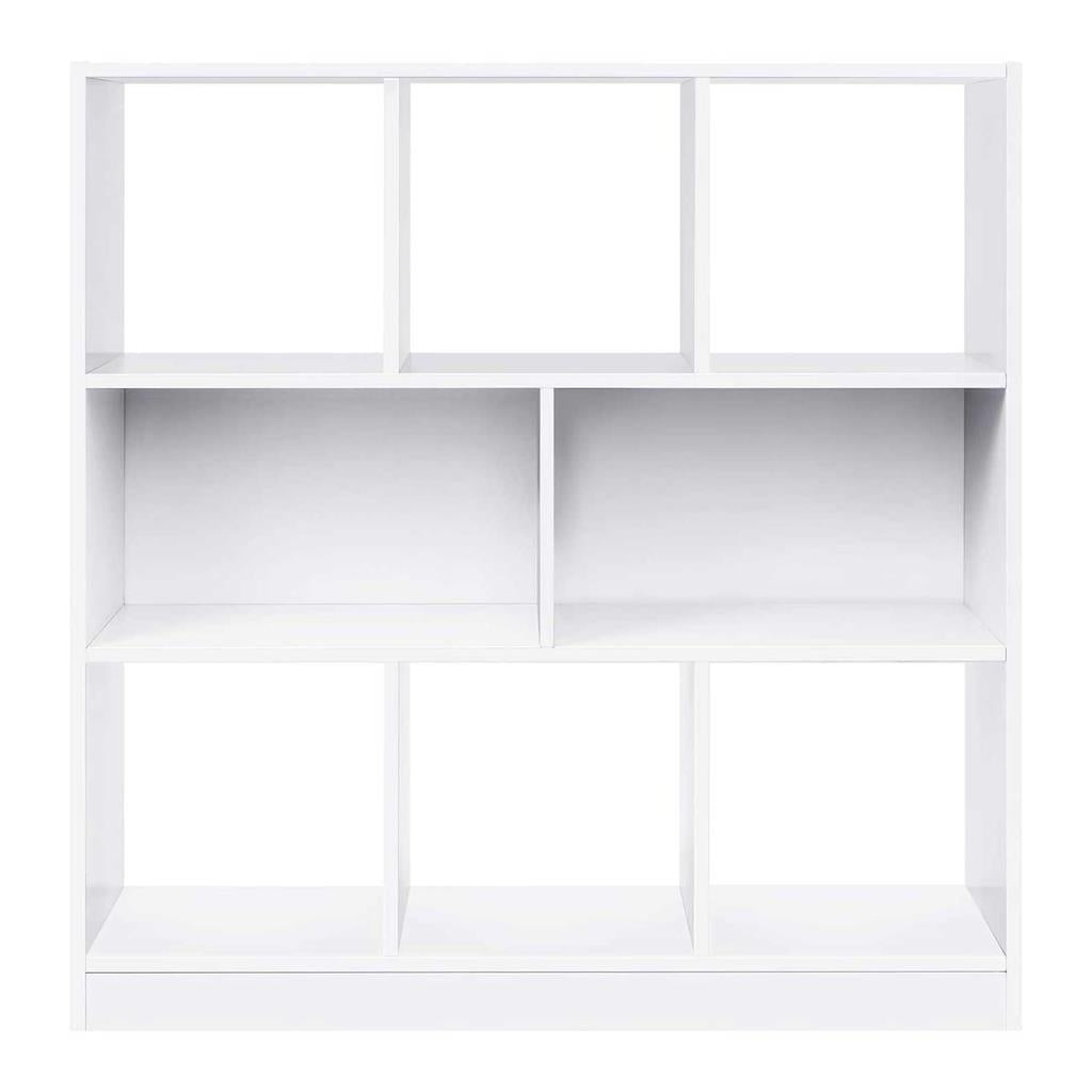 Wooden Bookcase with Open Shelves