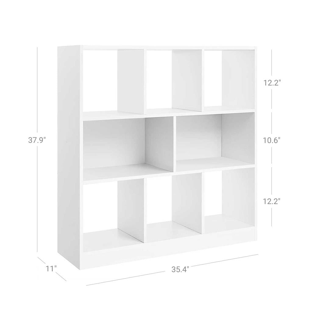 Wooden Bookcase with Open Shelves