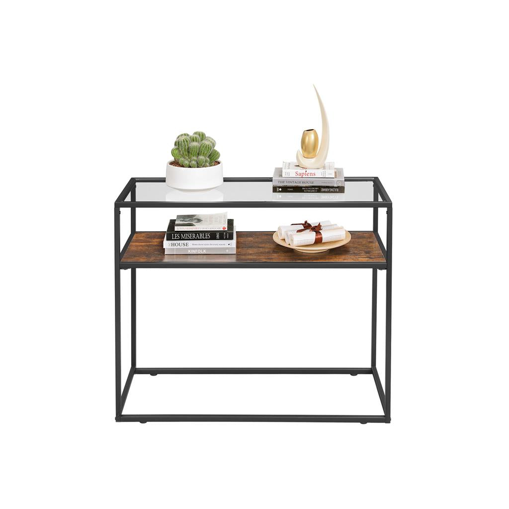 Console Table with Tempered Glass Top