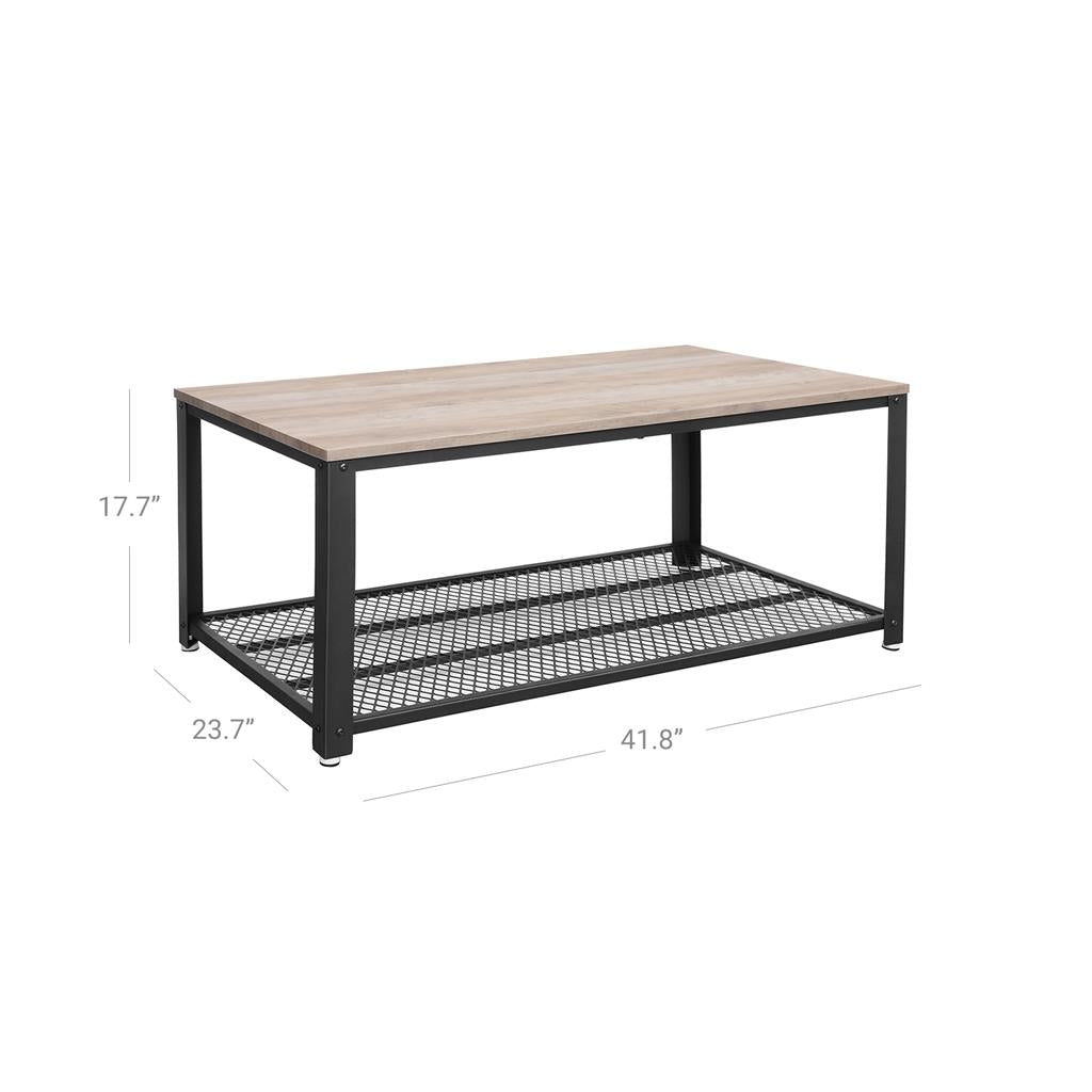 Gray Coffee Table with Shelf