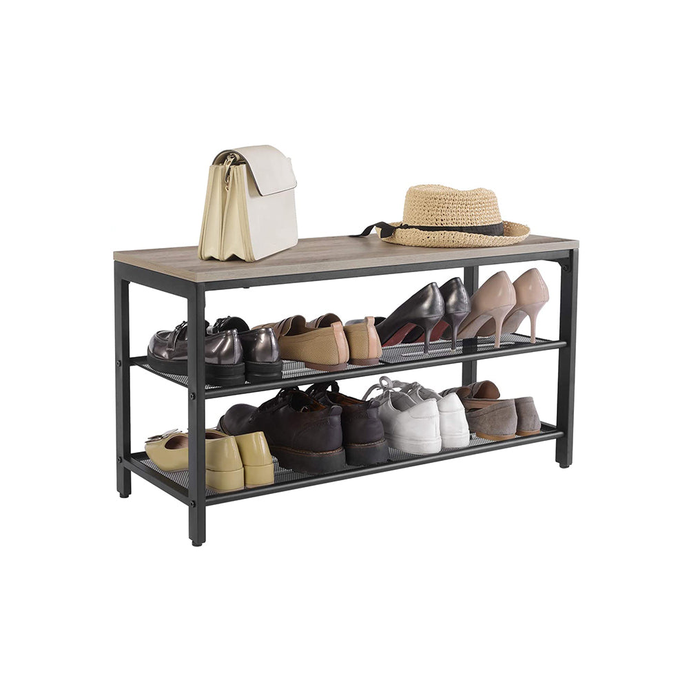 Shoe Rack with 2 Mesh Shelves