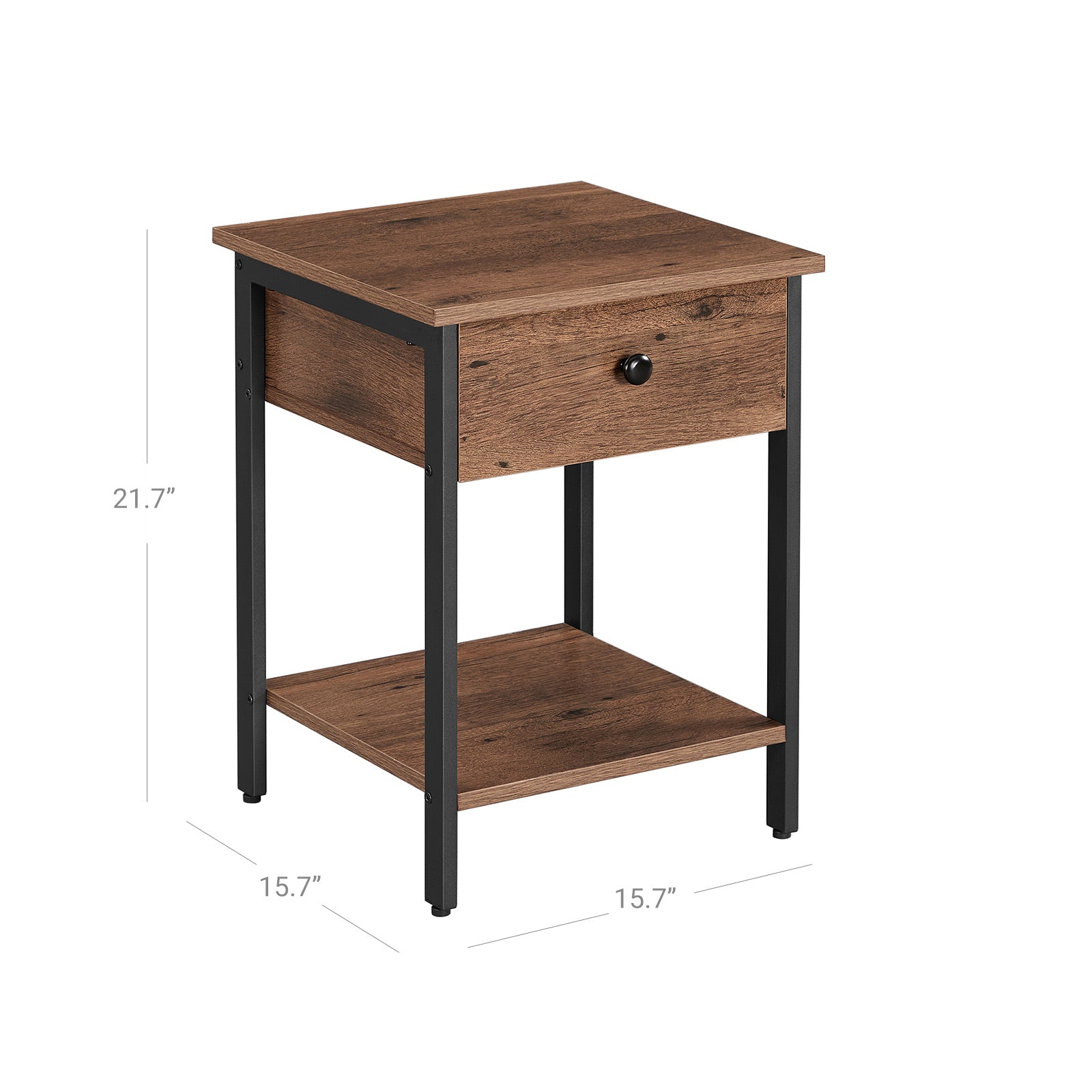 Side Table with Drawer and Shelf