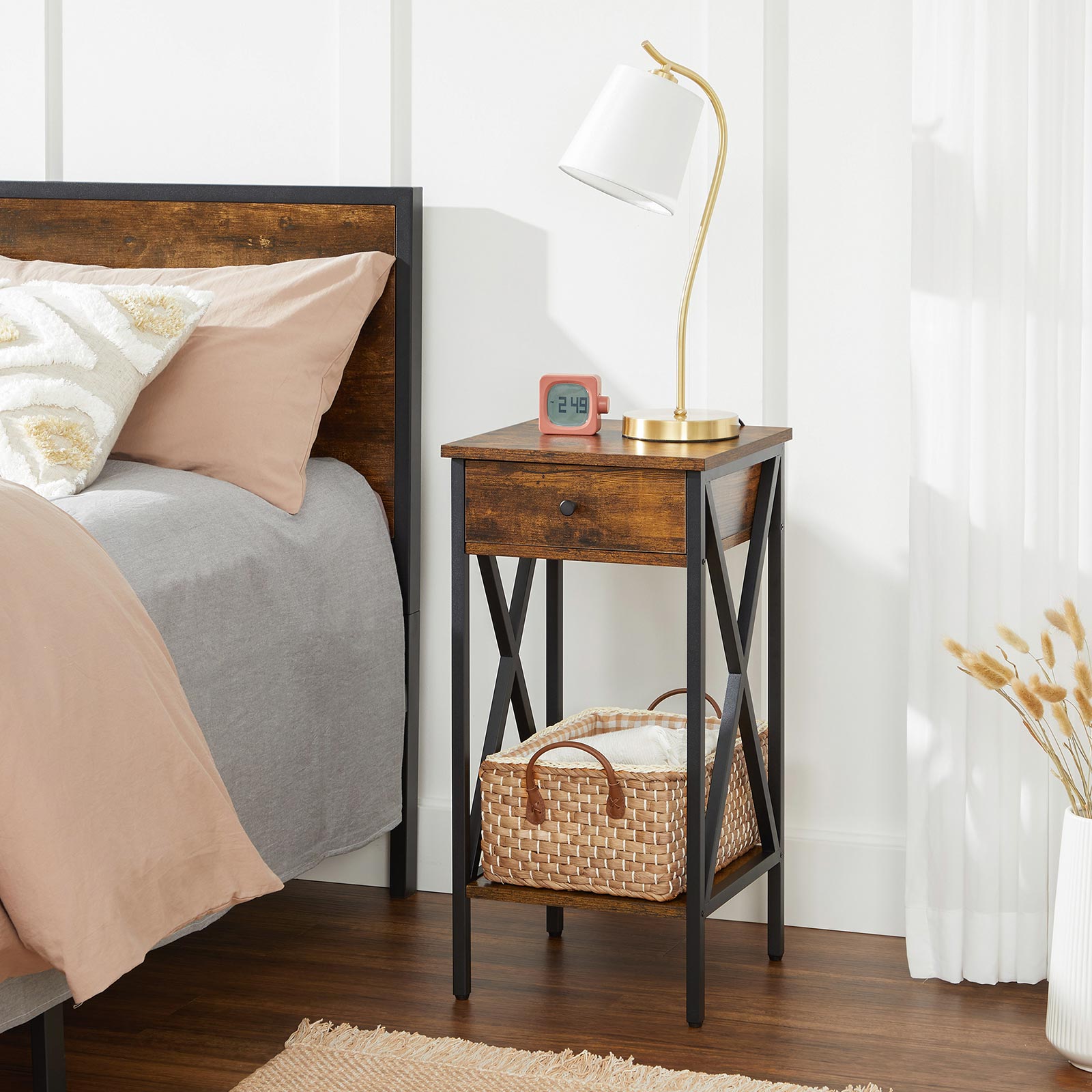 Narrow Nightstand with Drawer