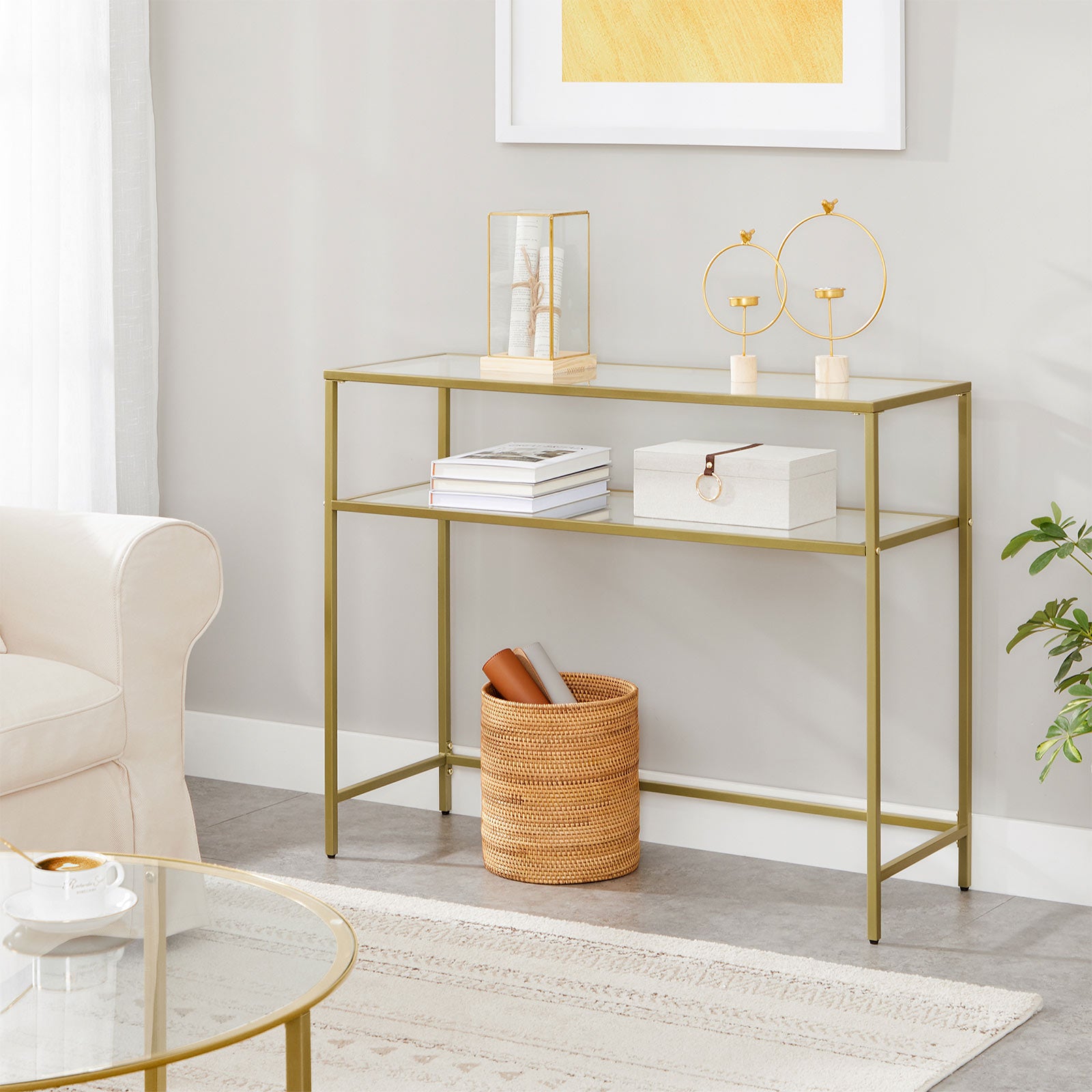 Console Table Gold Color