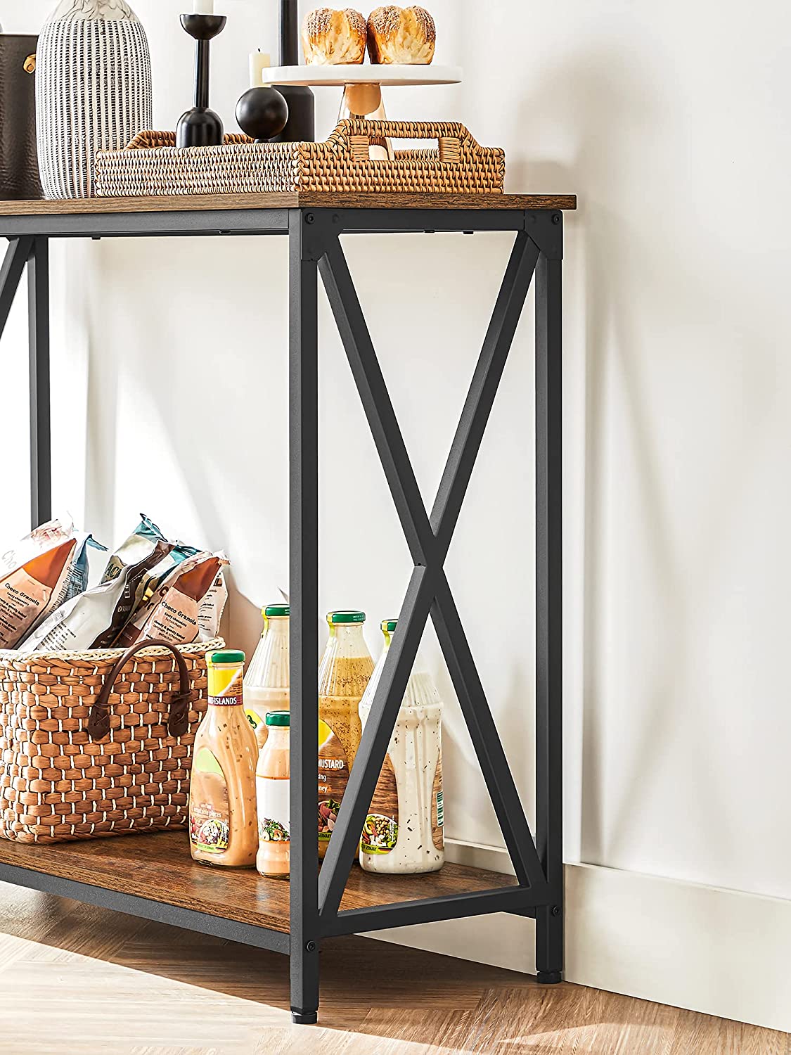 Sofa Table with 2 Storage Shelves