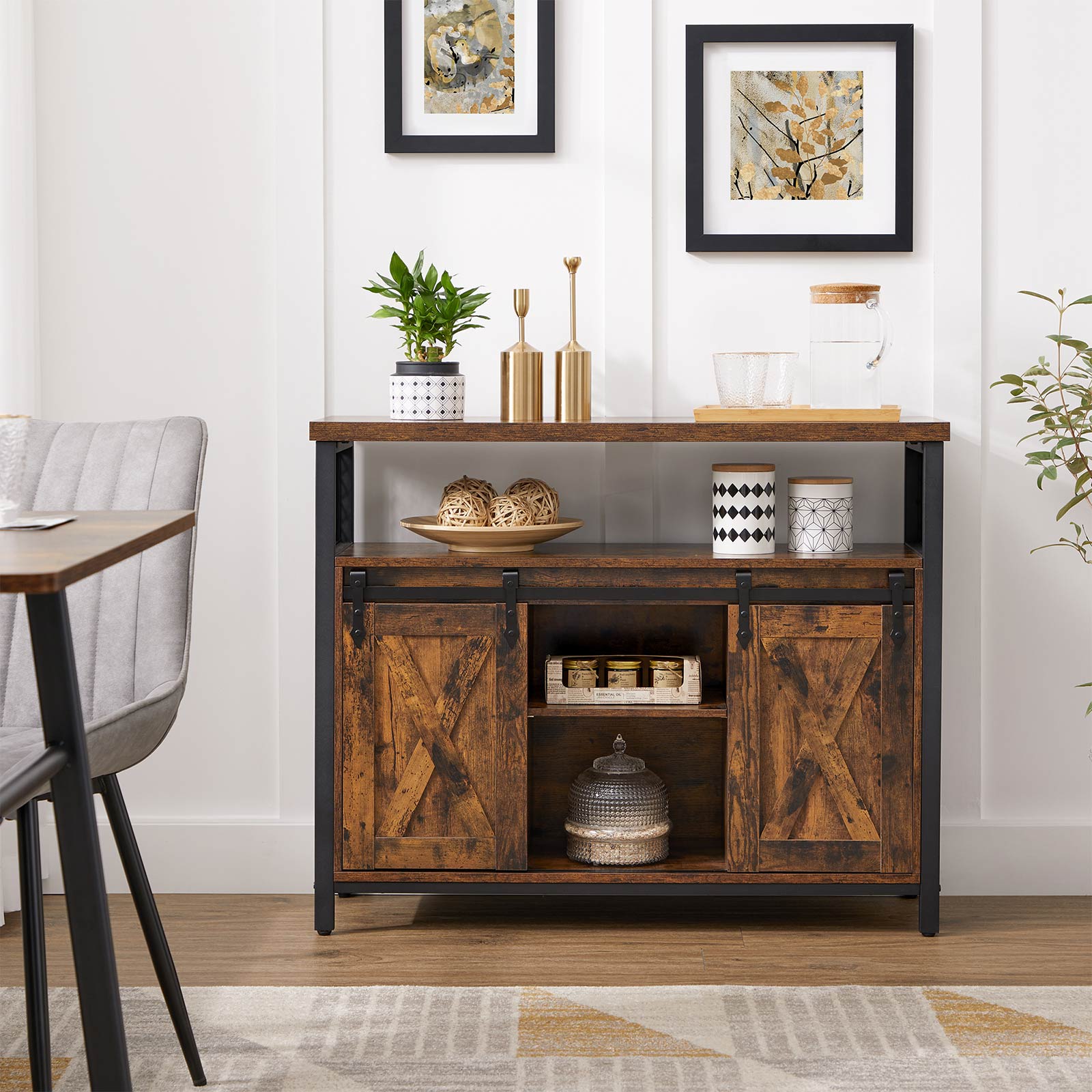 Dining Sideboard with Barn Doors