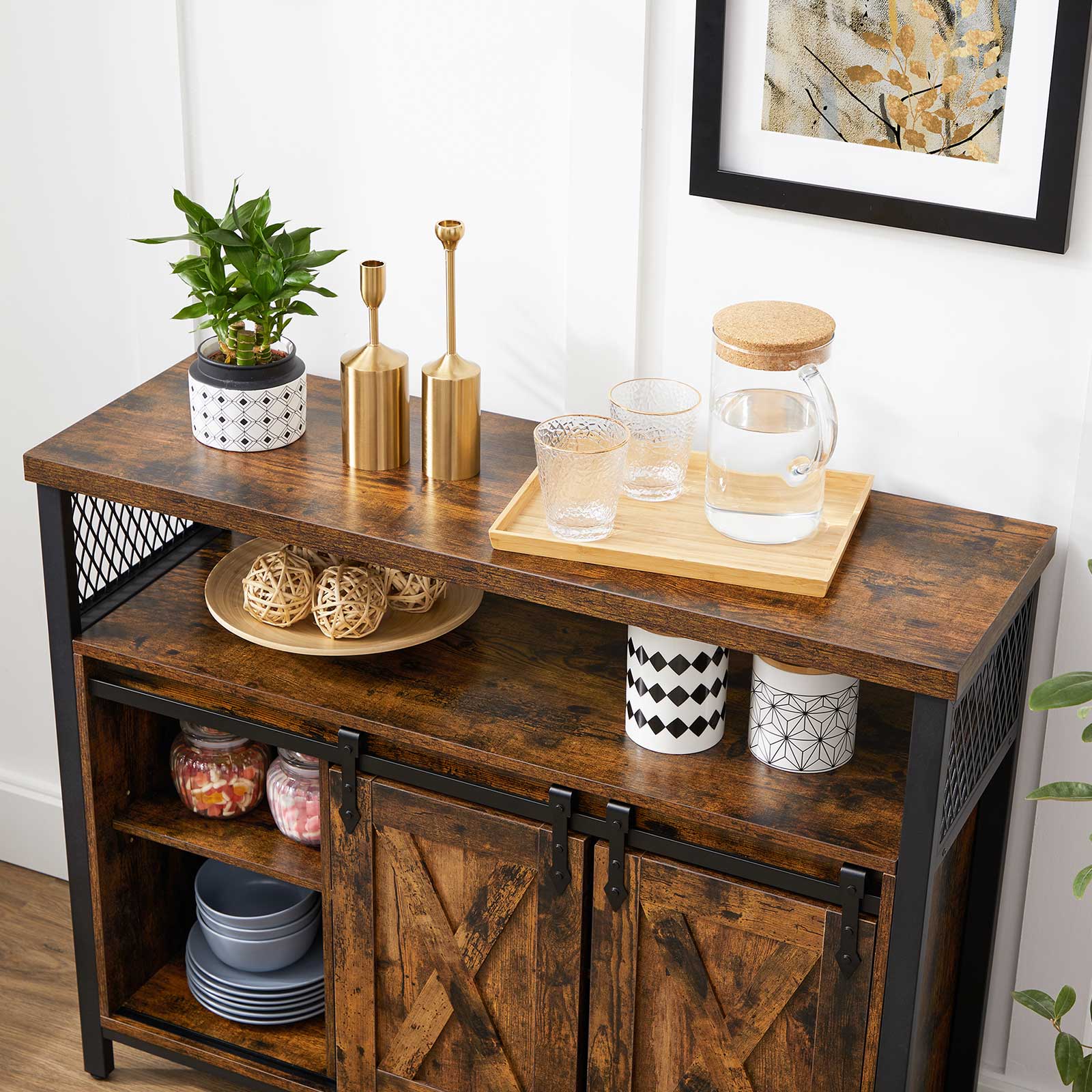 Dining Sideboard with Barn Doors