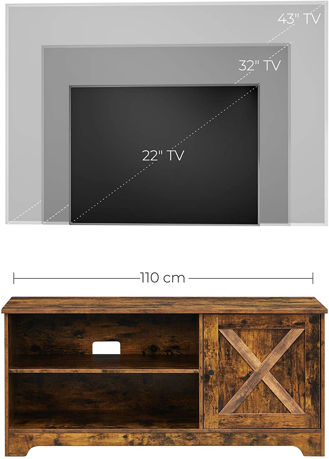 TV Stand with Barn Door