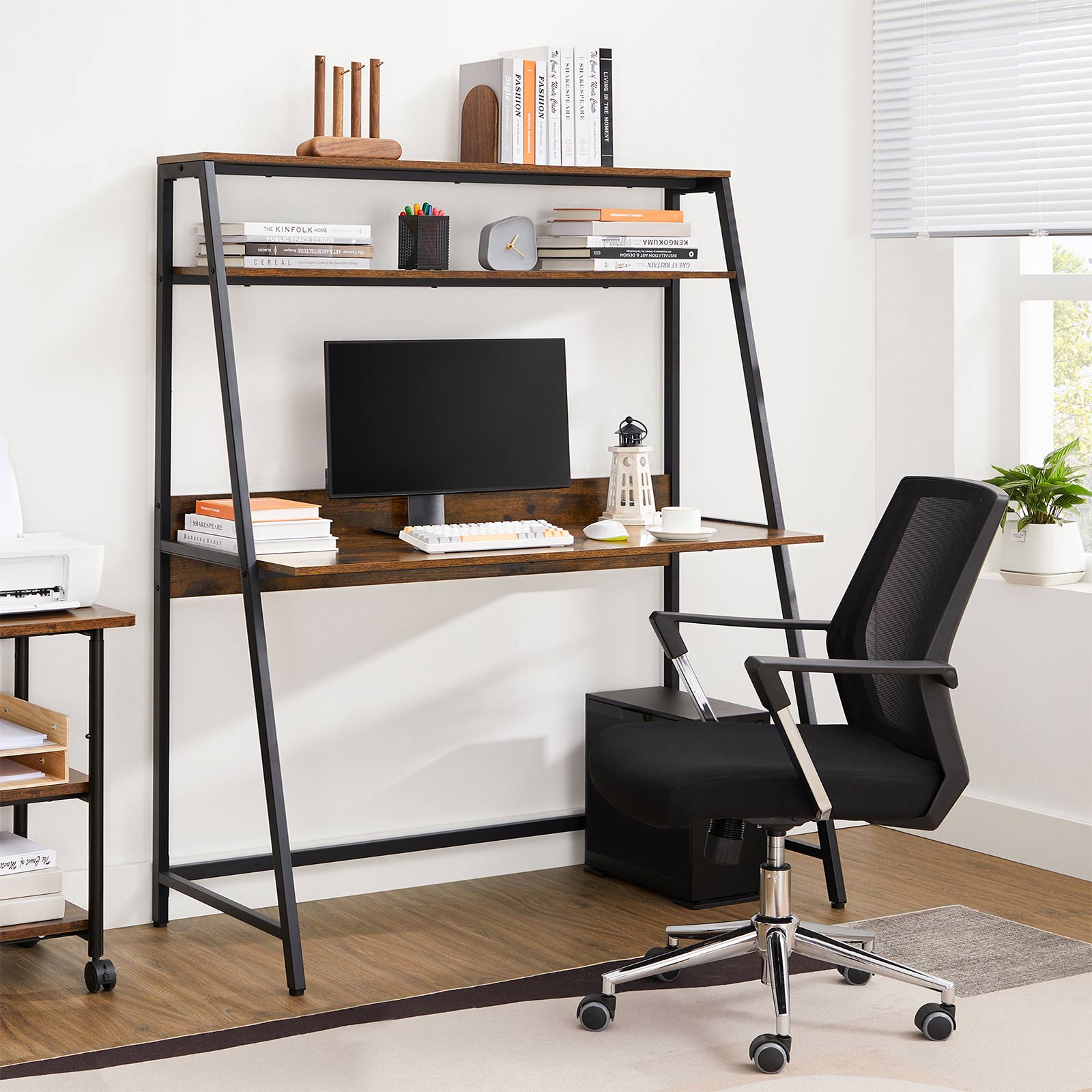 Computer Desk with Storage Shelves