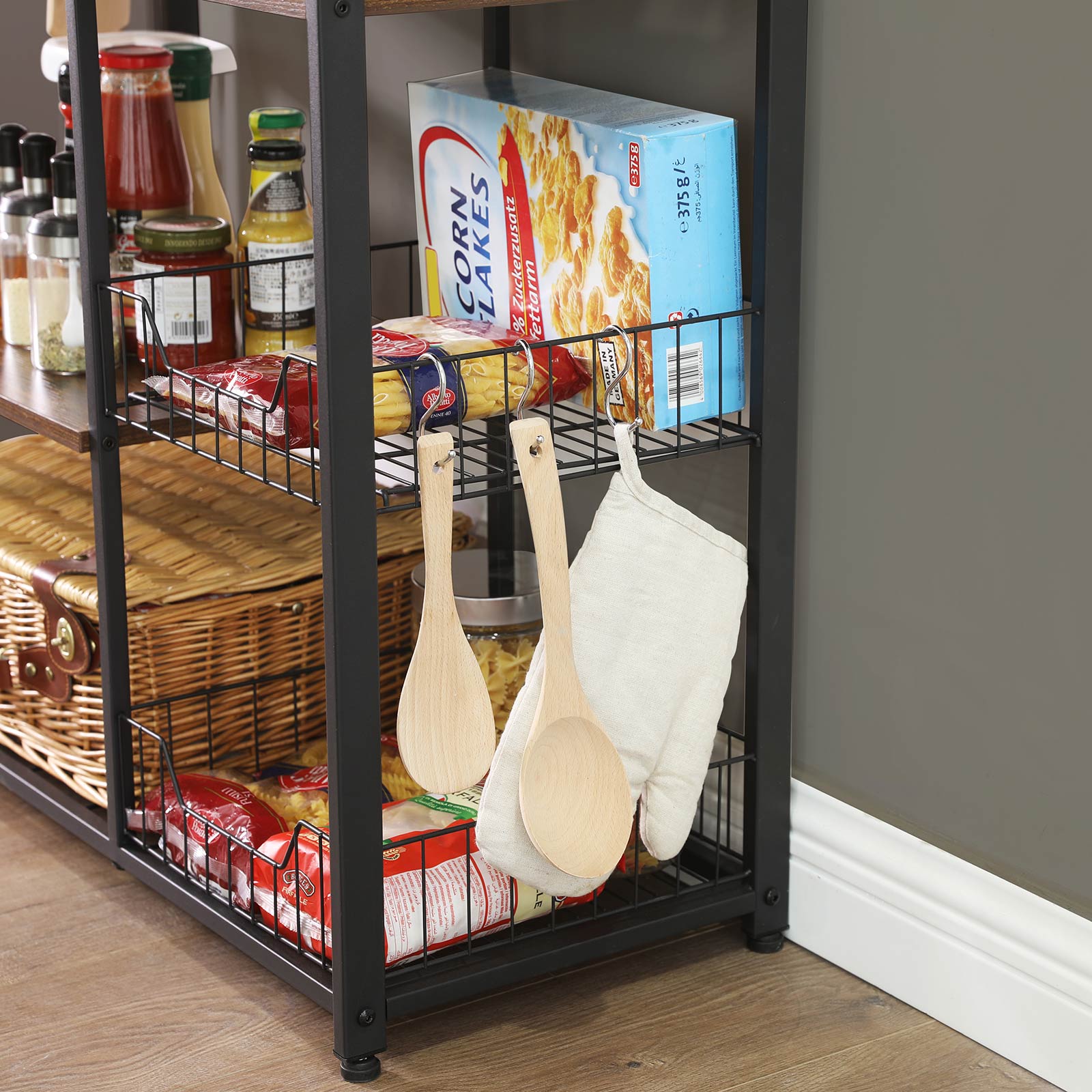 Mesh Baskets Kitchen Shelf