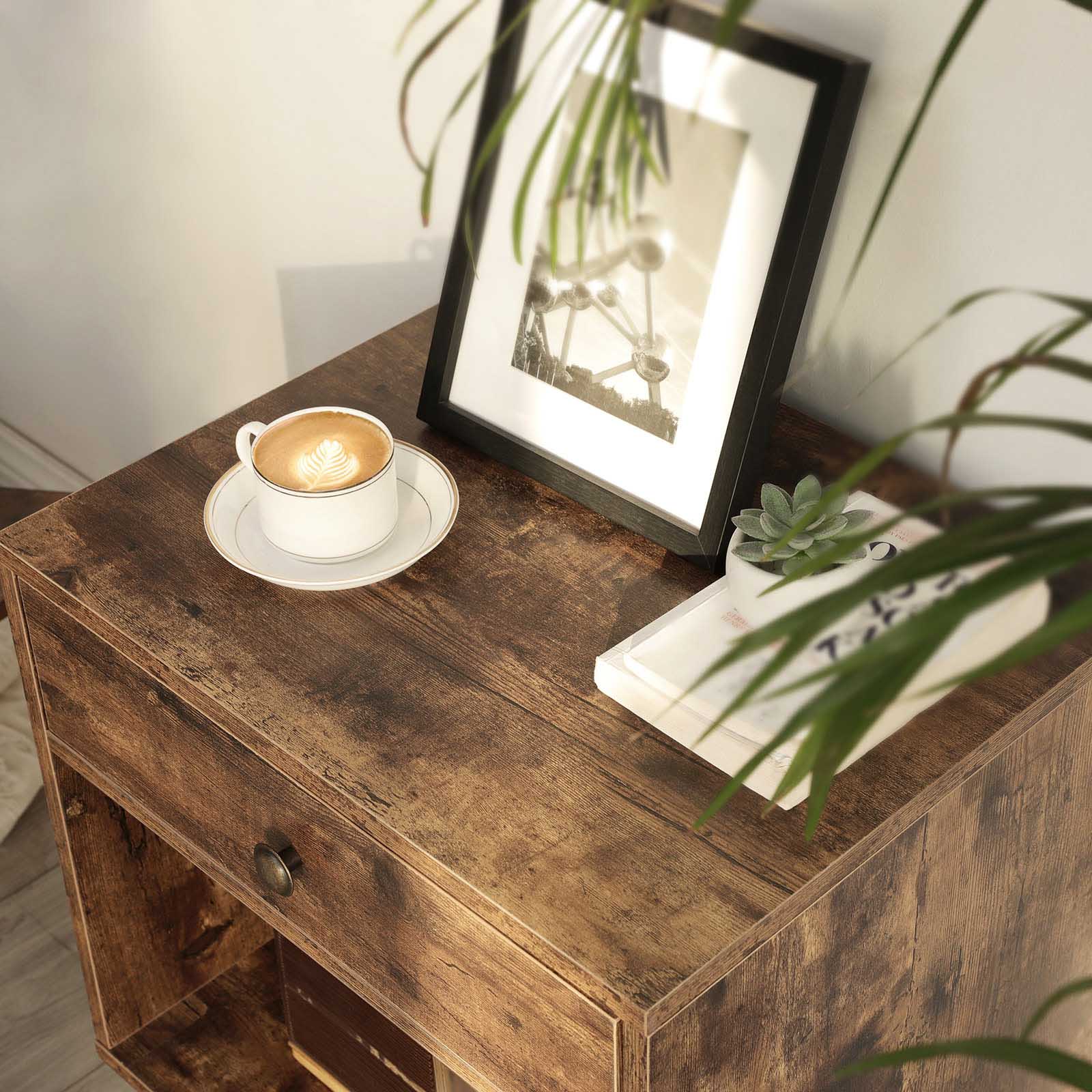 End Table with Drawer & Open Compartment