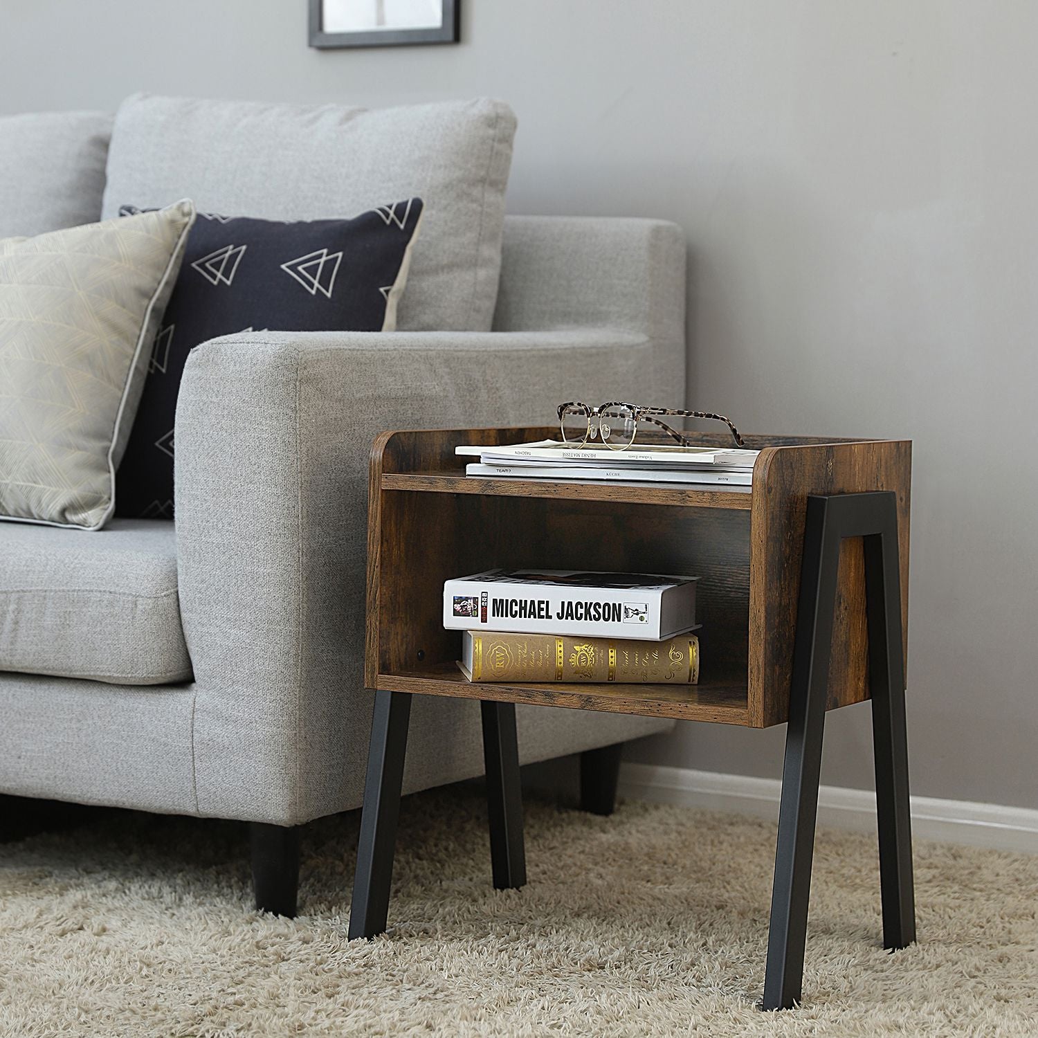 Open Drawer Side Table