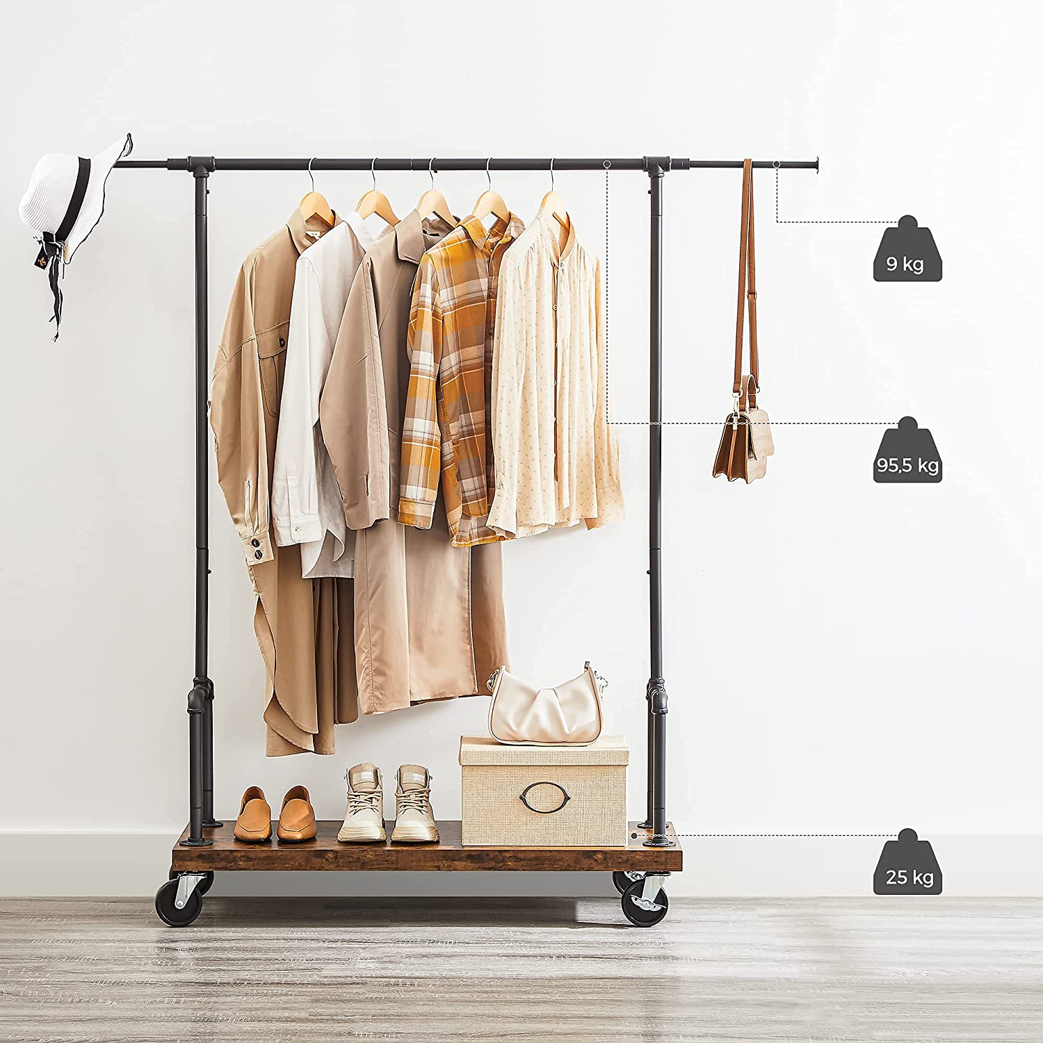 Garment Rack for Hanging Clothes with Wheels