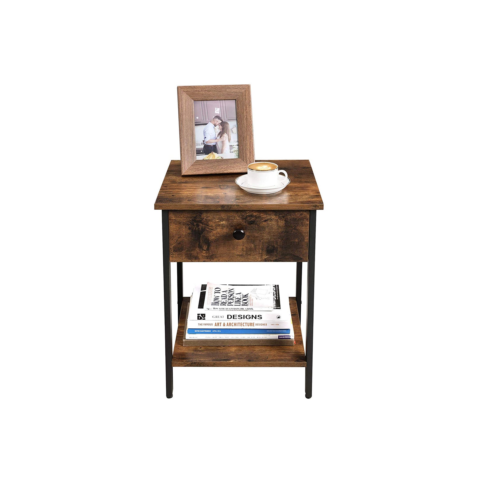 Industrial Nightstand with Drawer