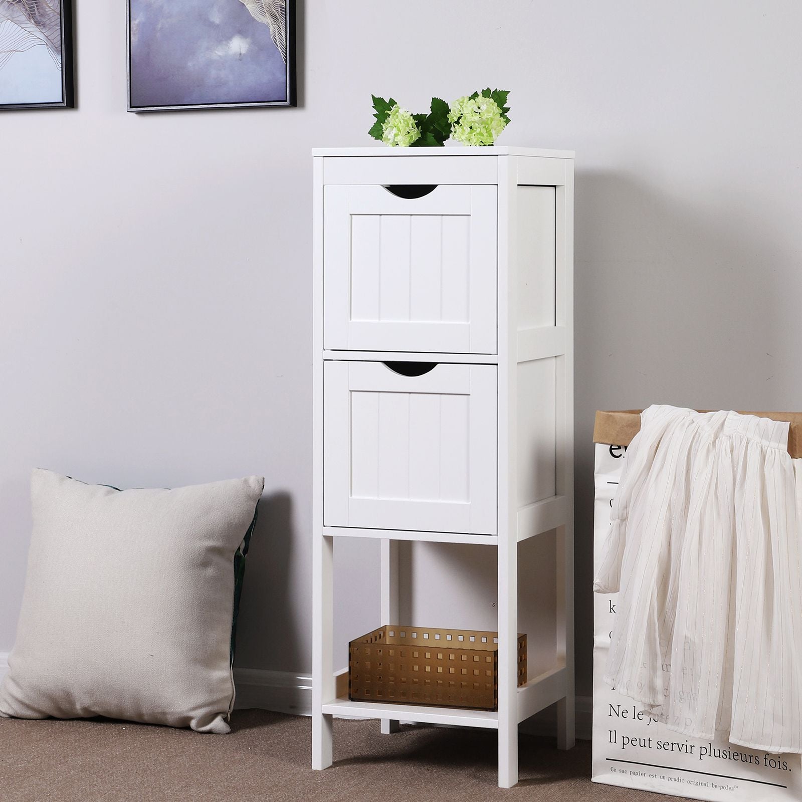 Bathroom Linen Tower with Drawers