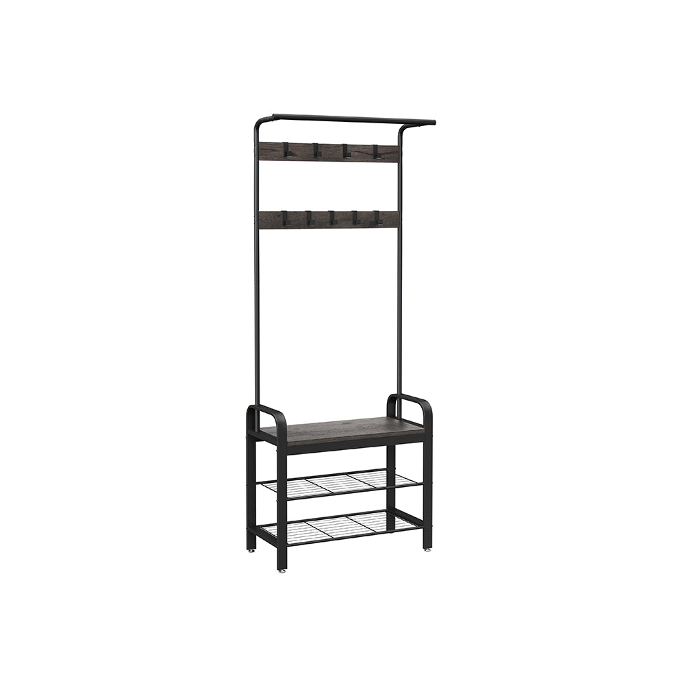 Charcoal Gray and Black Coat Rack