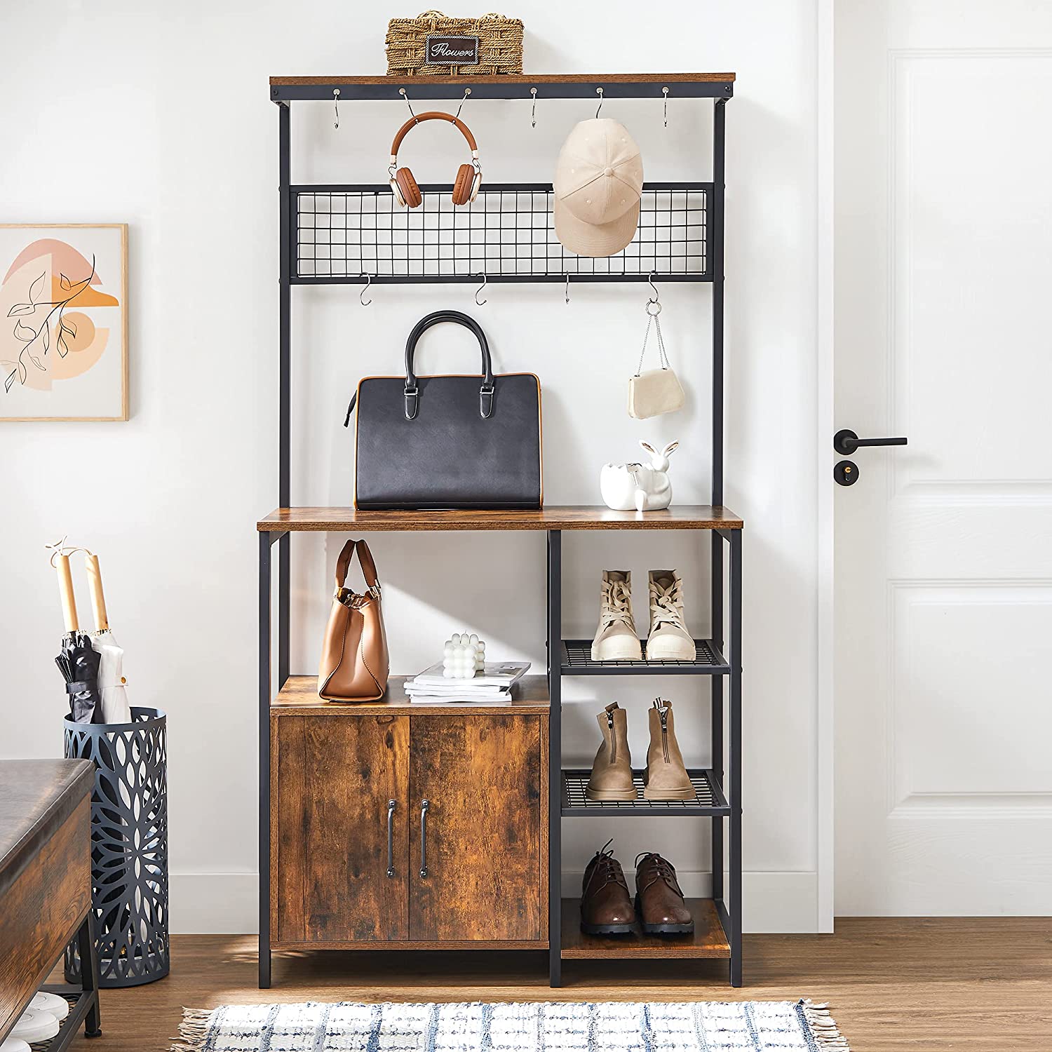 Kitchen Utility Storage Shelf with Cupboard