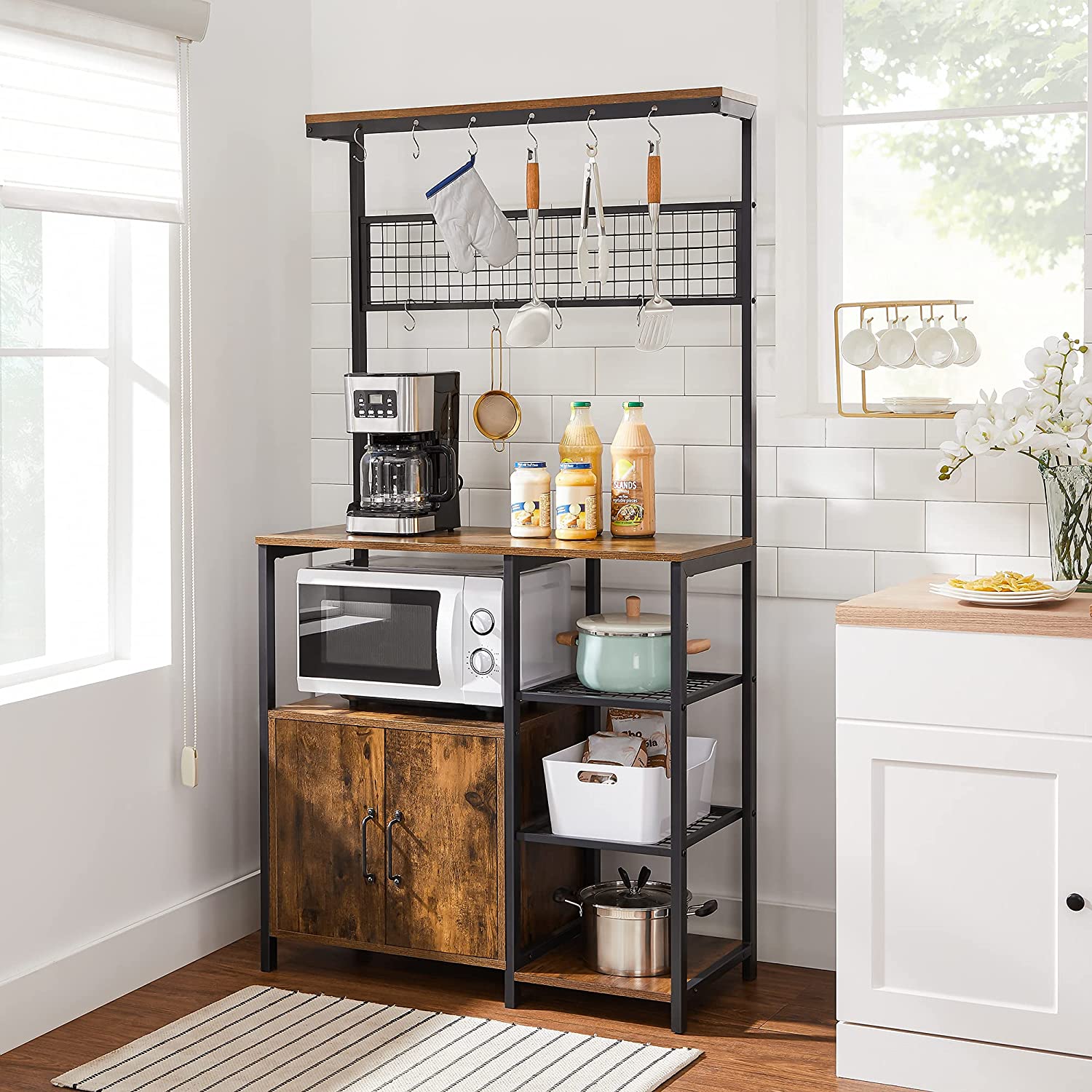 Kitchen Utility Storage Shelf with Cupboard