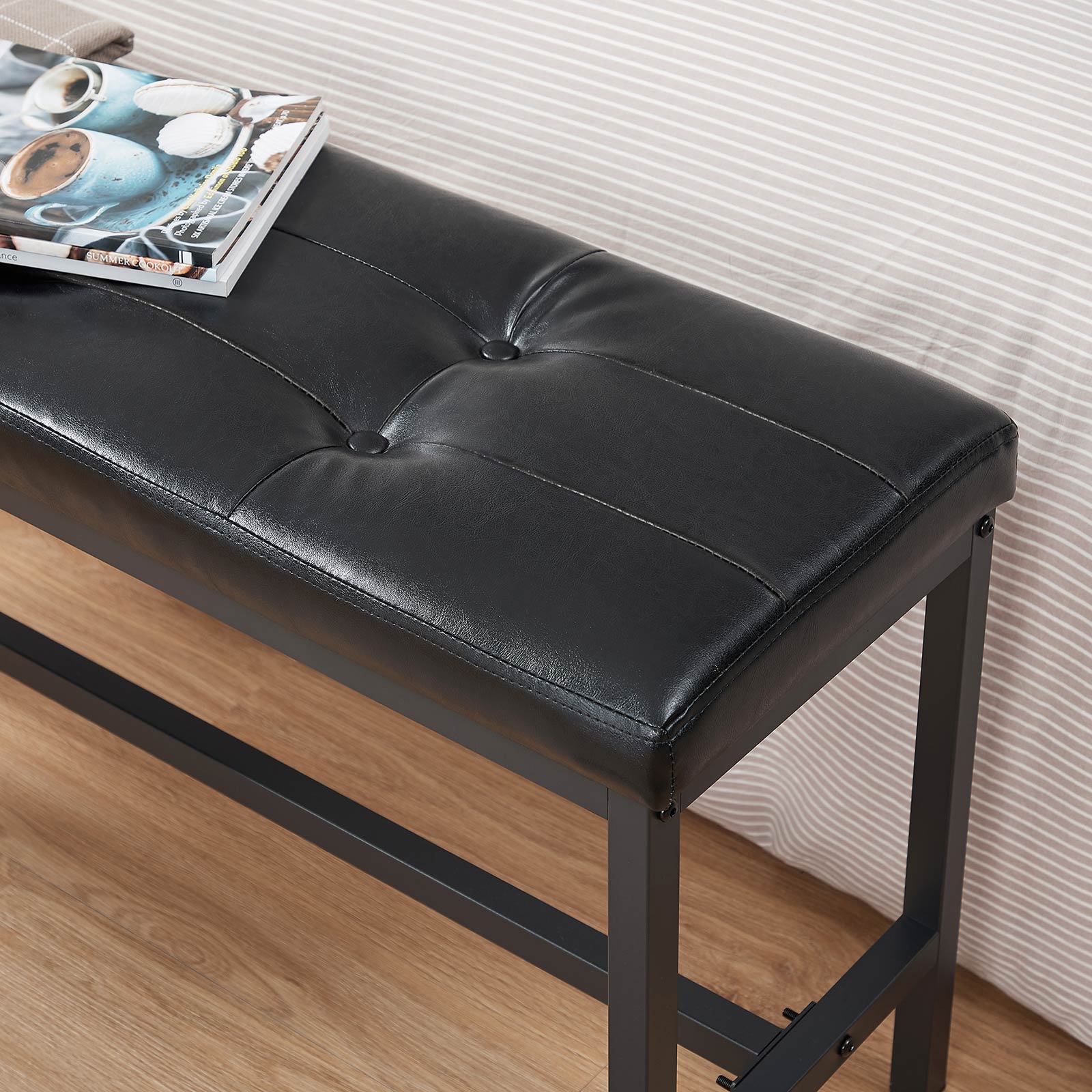 Ottoman Bench with PU Leather Seat