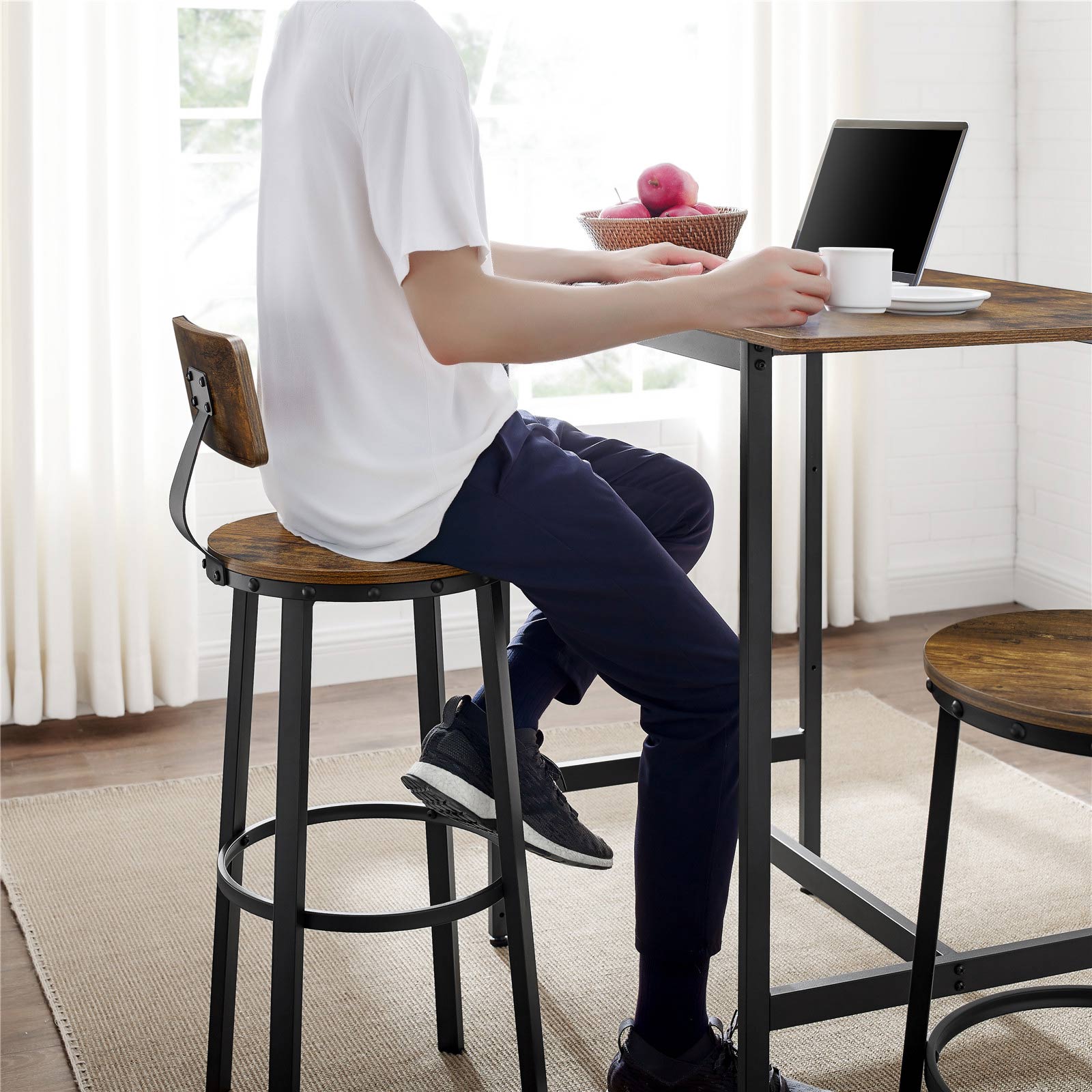 Tall Bar Chairs with Backrest