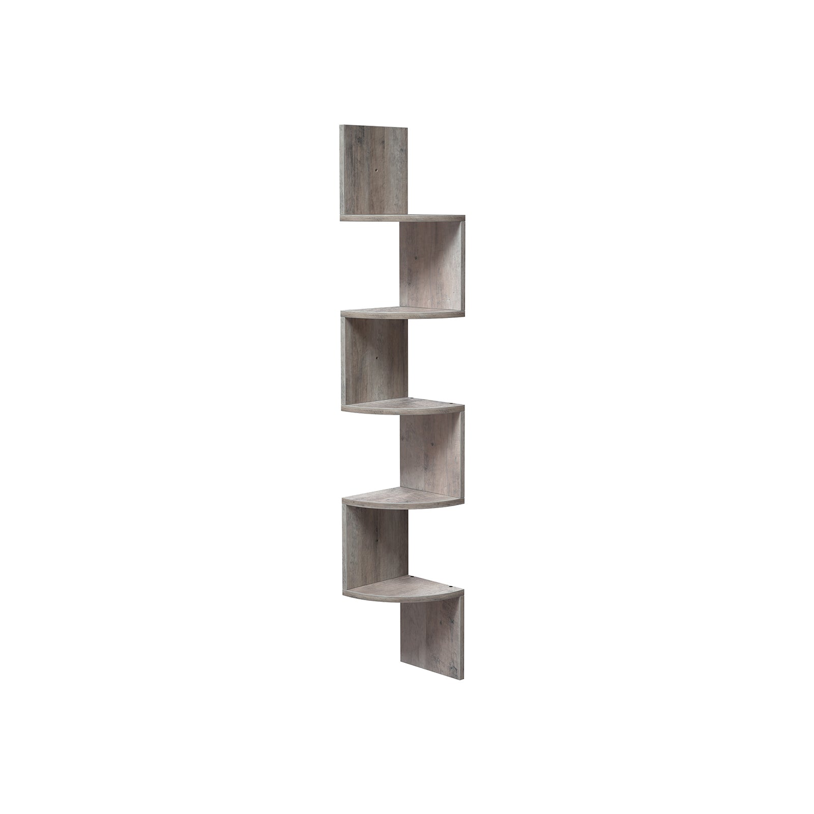 5-Tier Floating Wall Shelf with Zigzag Design