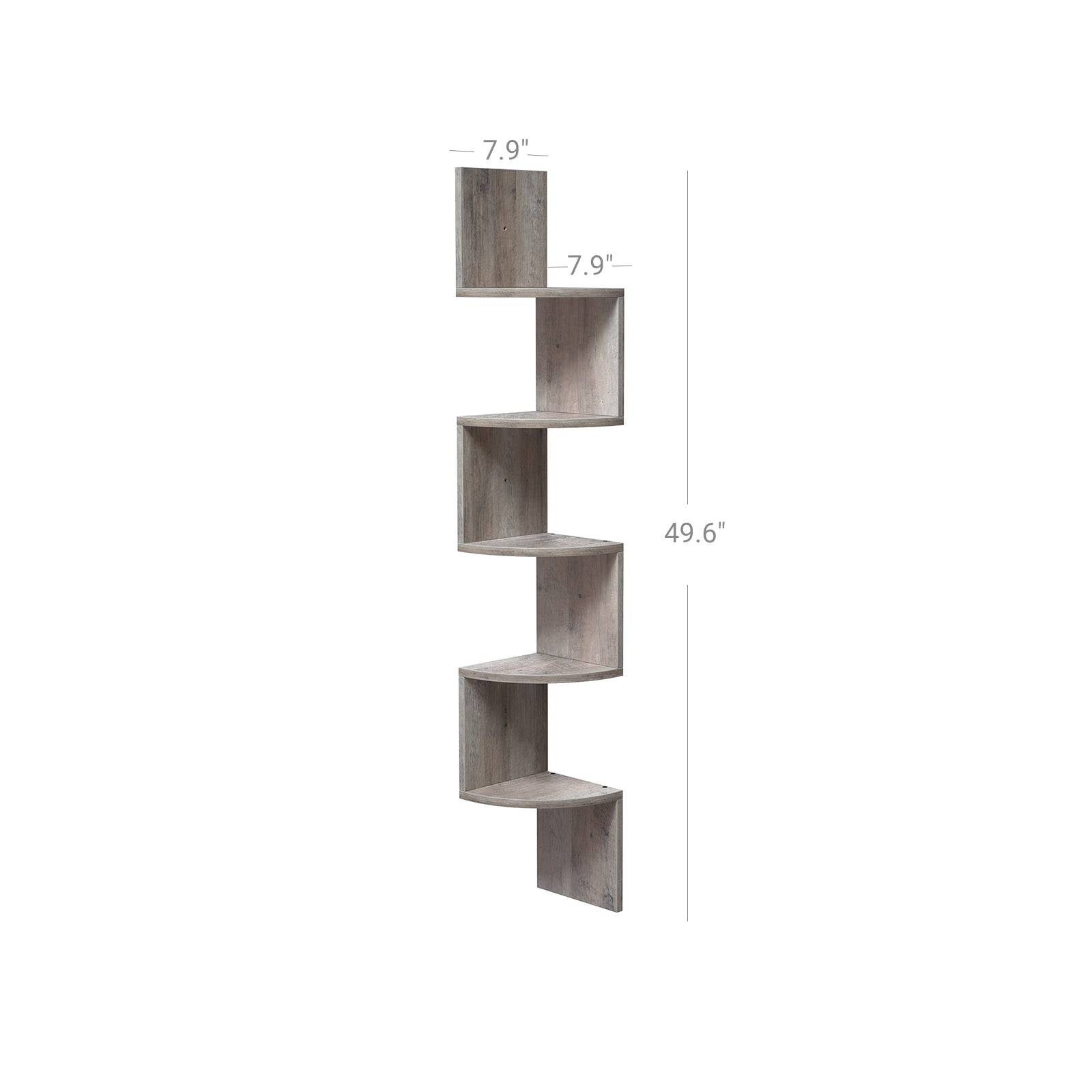 5-Tier Floating Wall Shelf with Zigzag Design