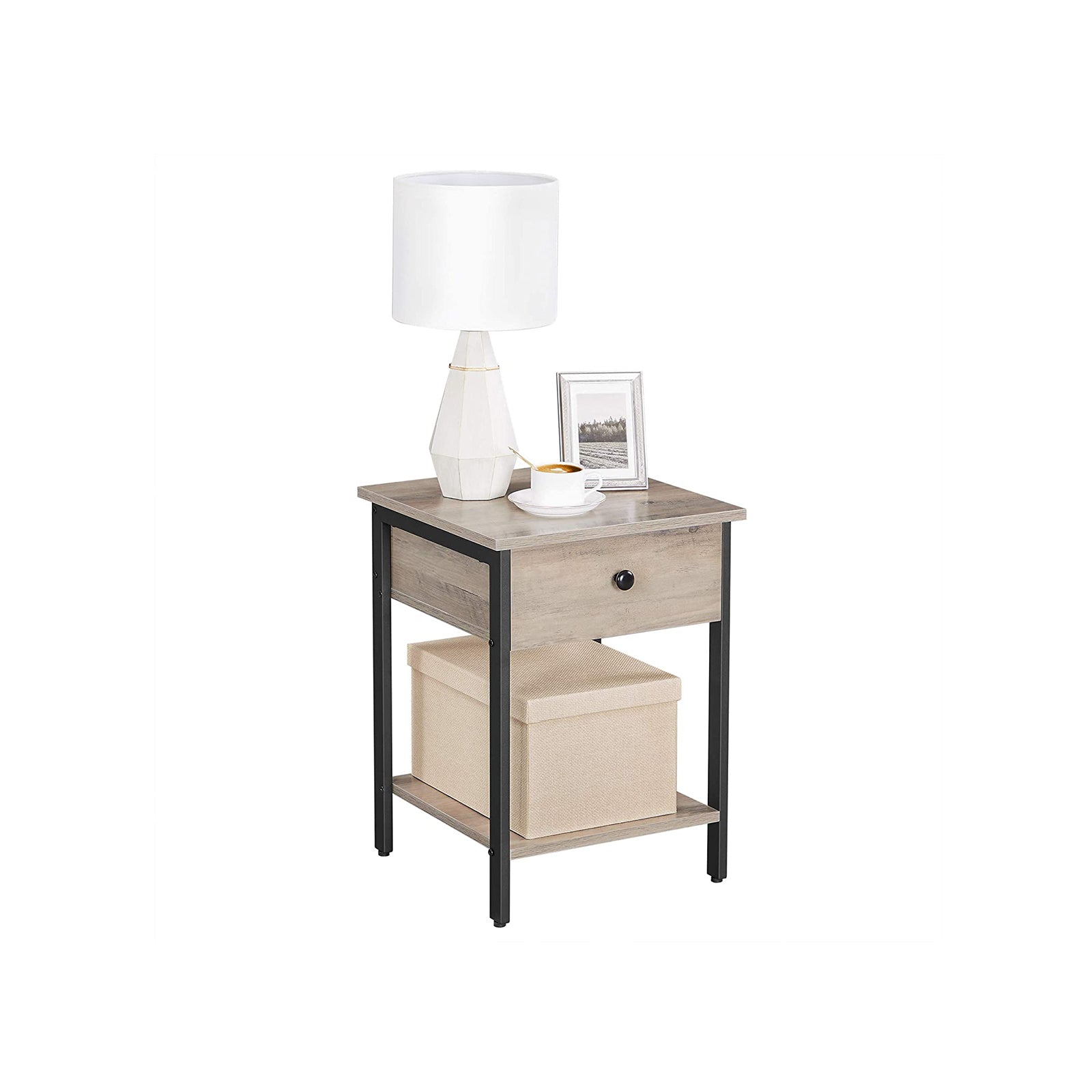 Nightstand with Drawer in Gray