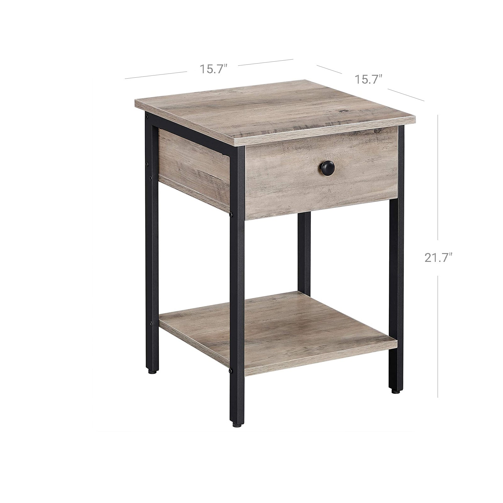 Nightstand with Drawer in Gray