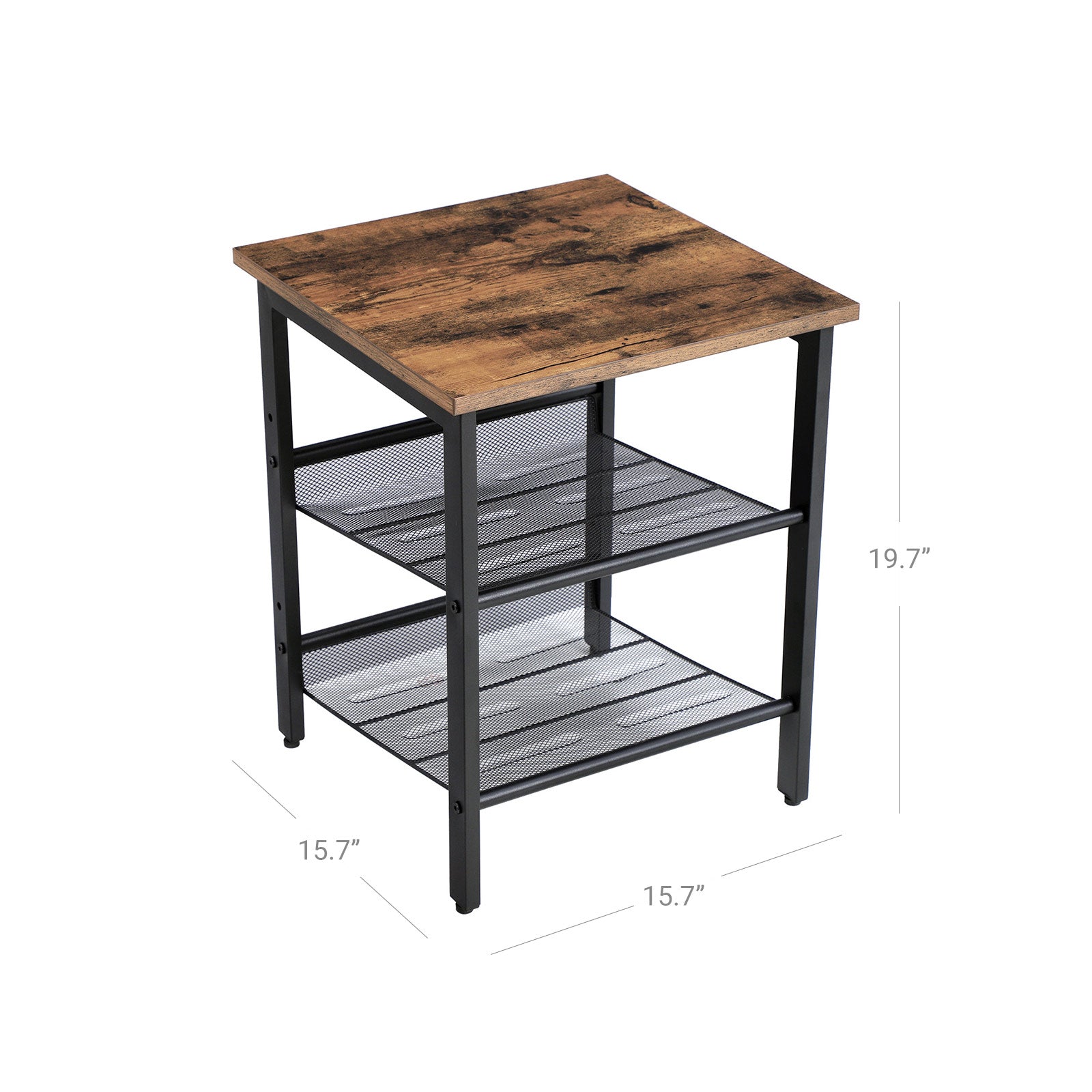 Set of 2 Side Tables with Adjustable Shelves