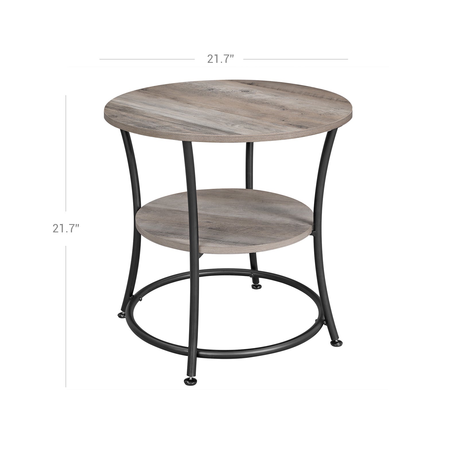 Round End Table with 2 Shelves