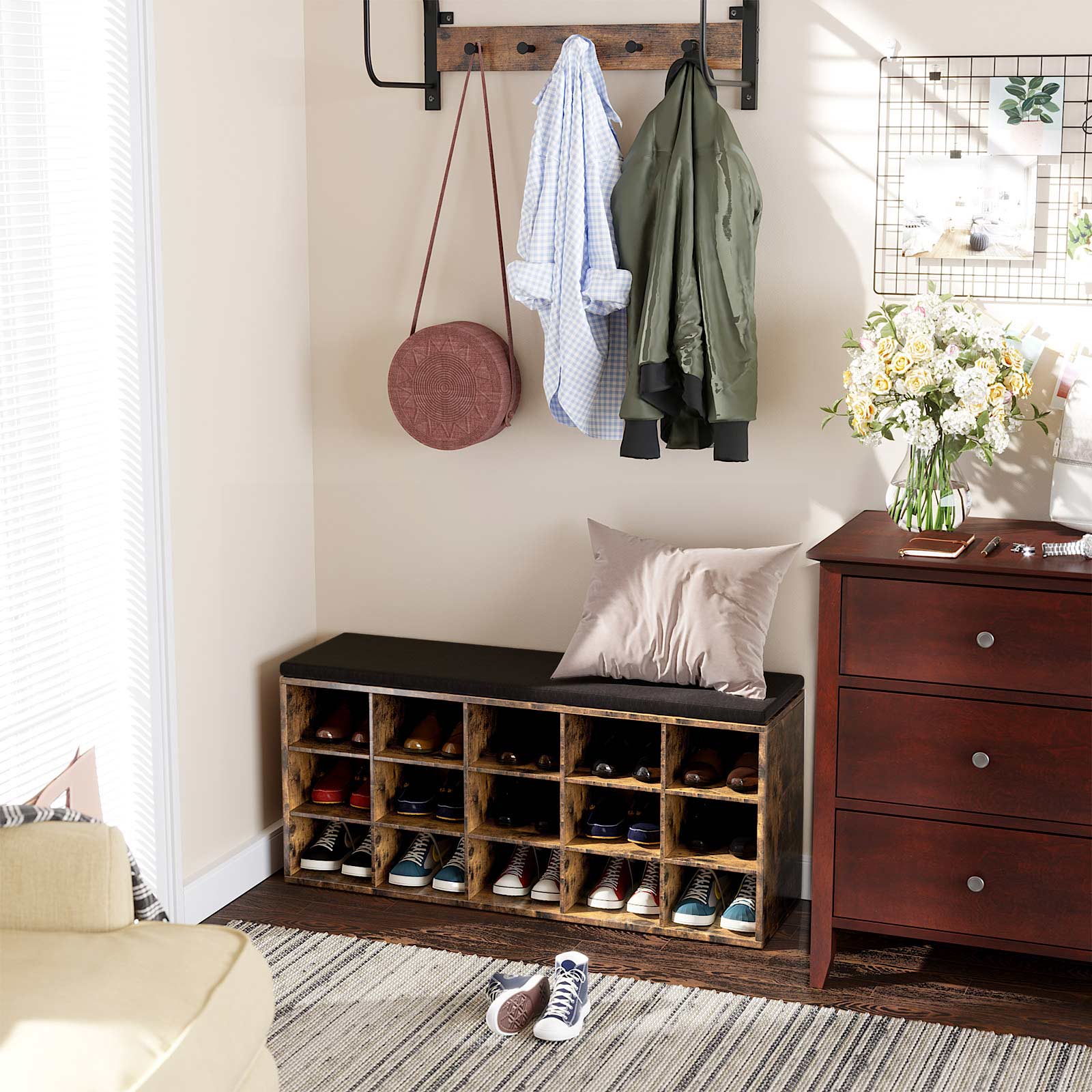 Shoe Bench with Cushion